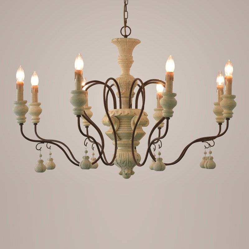 Quartz Postmodern Luxury Country Wooden Metal Chandelier - Lamp Copper