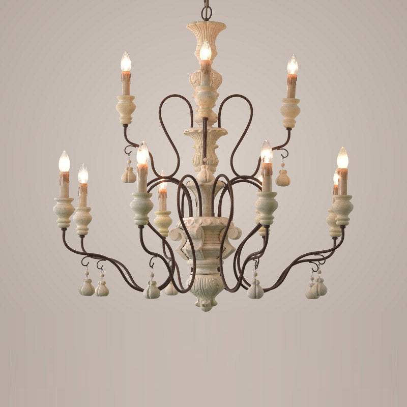 Quartz Postmodern Luxury Country Wooden Metal Chandelier - Lamp Copper