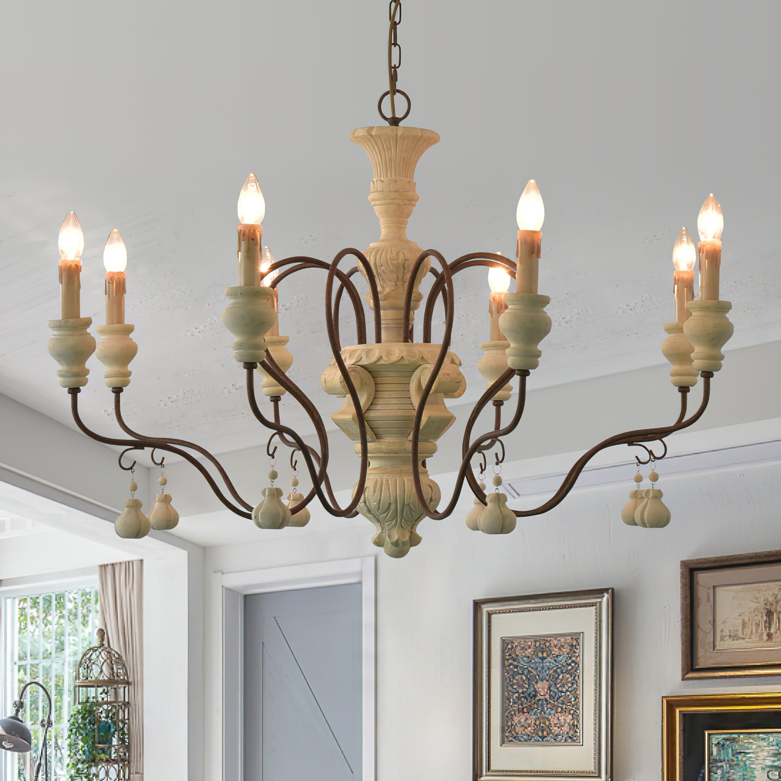 Quartz Postmodern Luxury Country Wooden Metal Chandelier - Lamp Copper