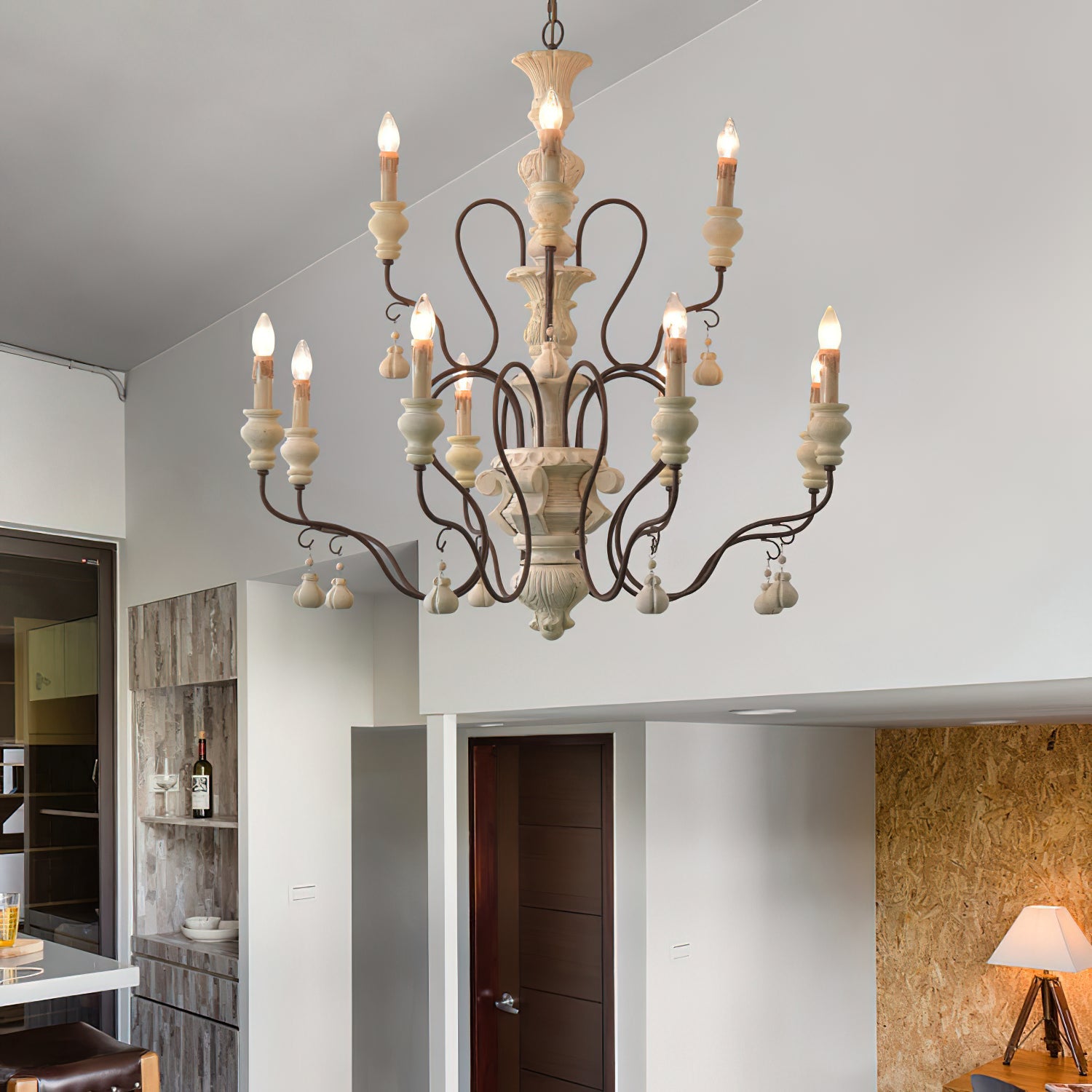 Quartz Postmodern Luxury Country Wooden Metal Chandelier - Lamp Copper