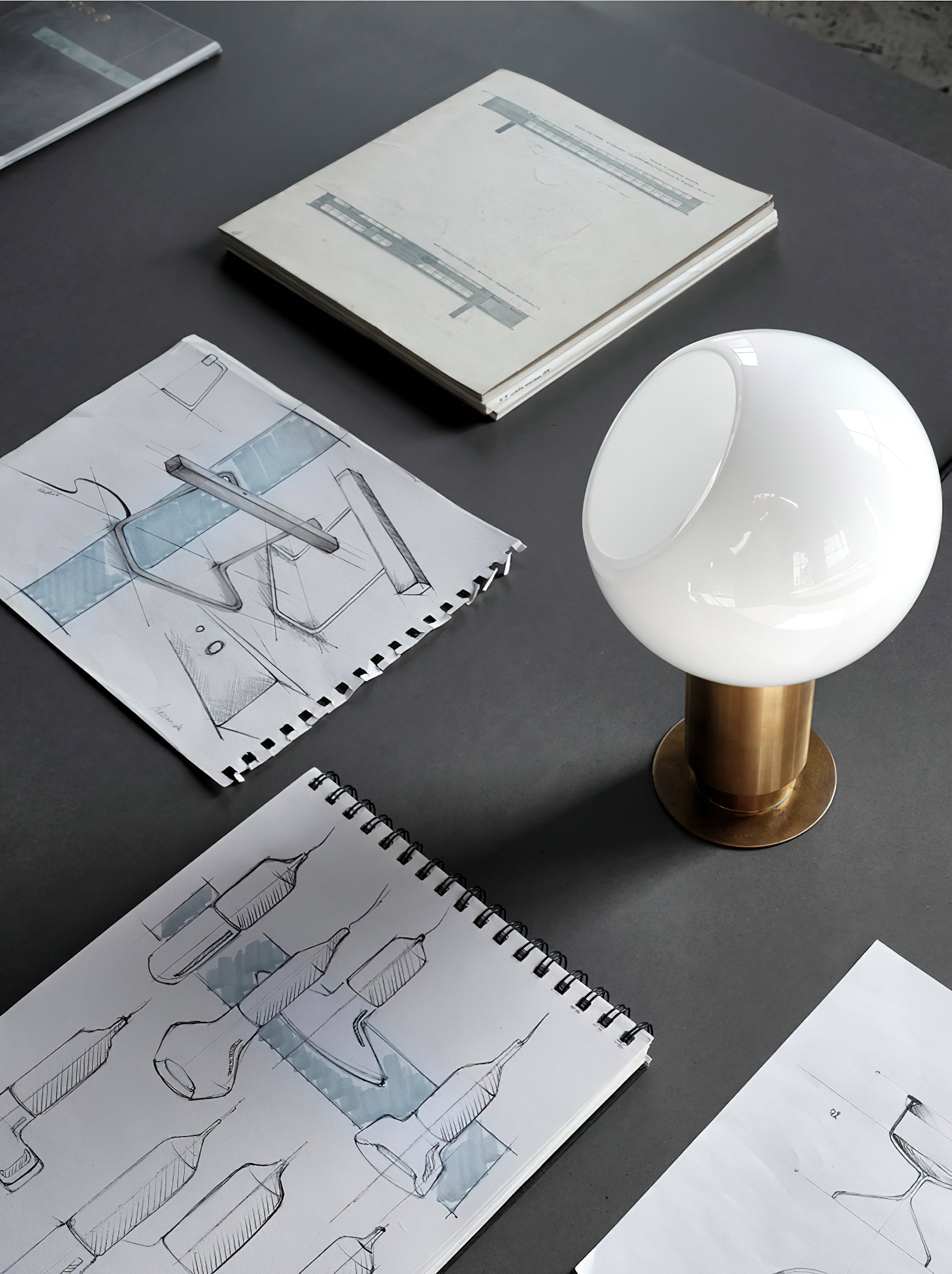 Sole Modern Minimalist Sphere Brass Glass Wall Lamp - Lamp Copper