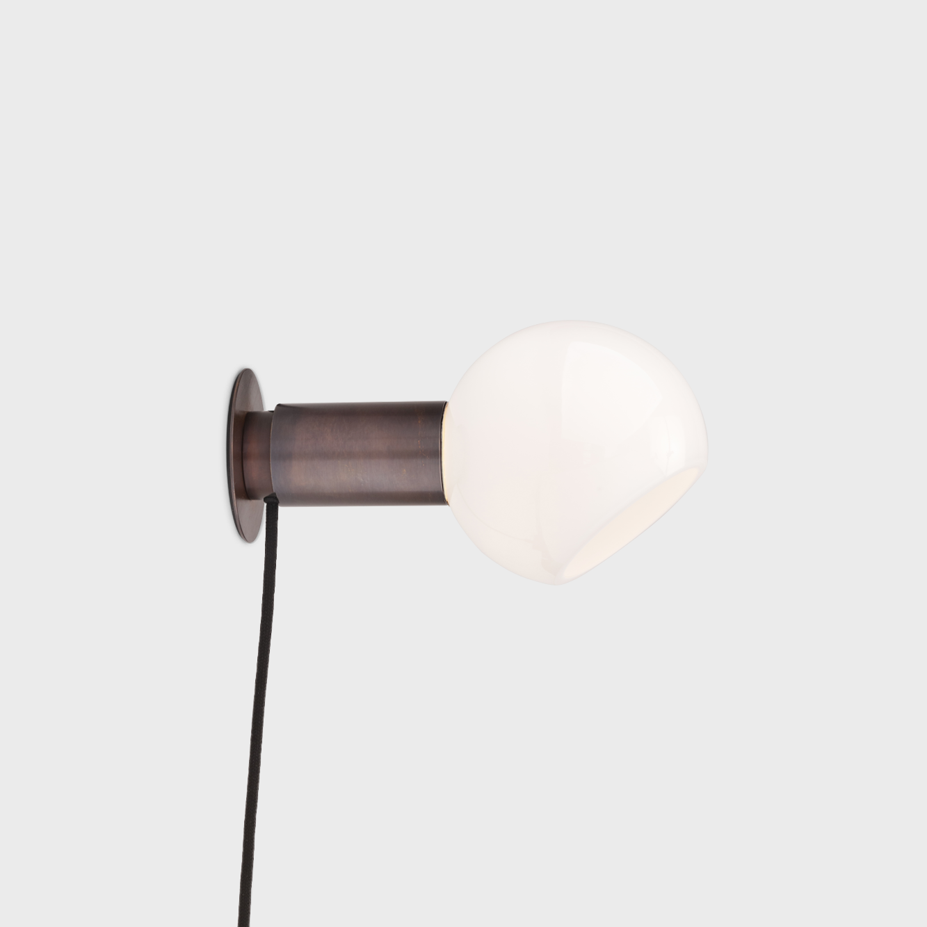 Sole Modern Minimalist Sphere Brass Glass Wall Lamp - Lamp Copper