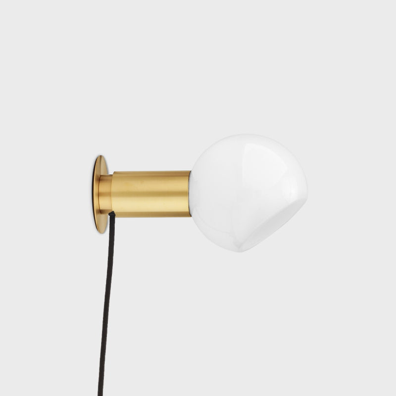 Sole Modern Minimalist Sphere Brass Glass Wall Lamp - Lamp Copper