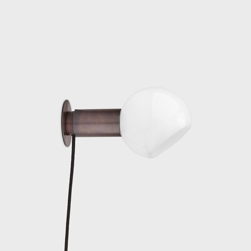 Sole Modern Minimalist Sphere Brass Glass Wall Lamp - Lamp Copper