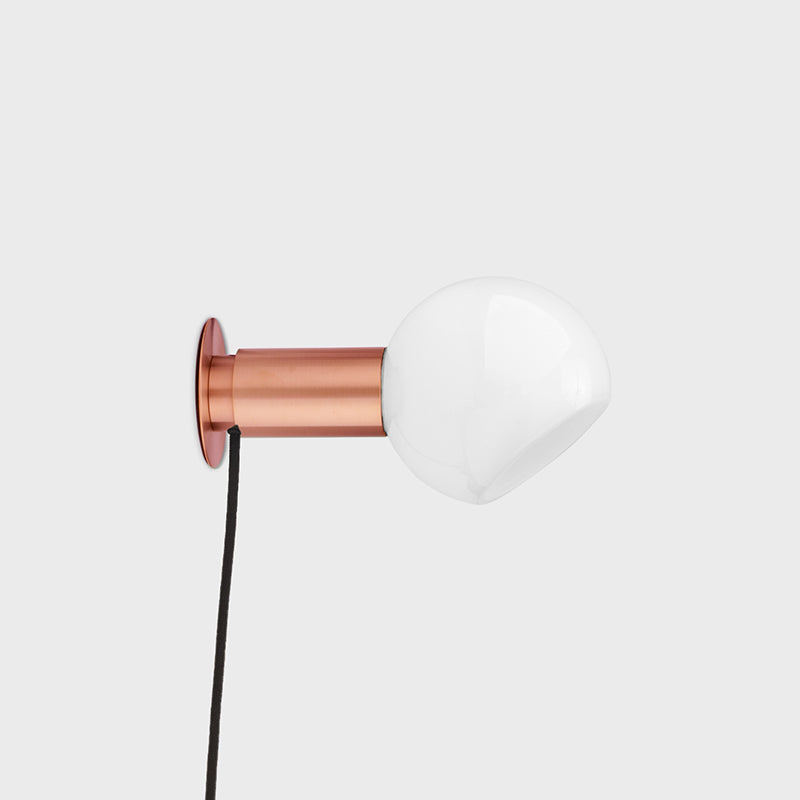 Sole Modern Minimalist Sphere Brass Glass Wall Lamp - Lamp Copper