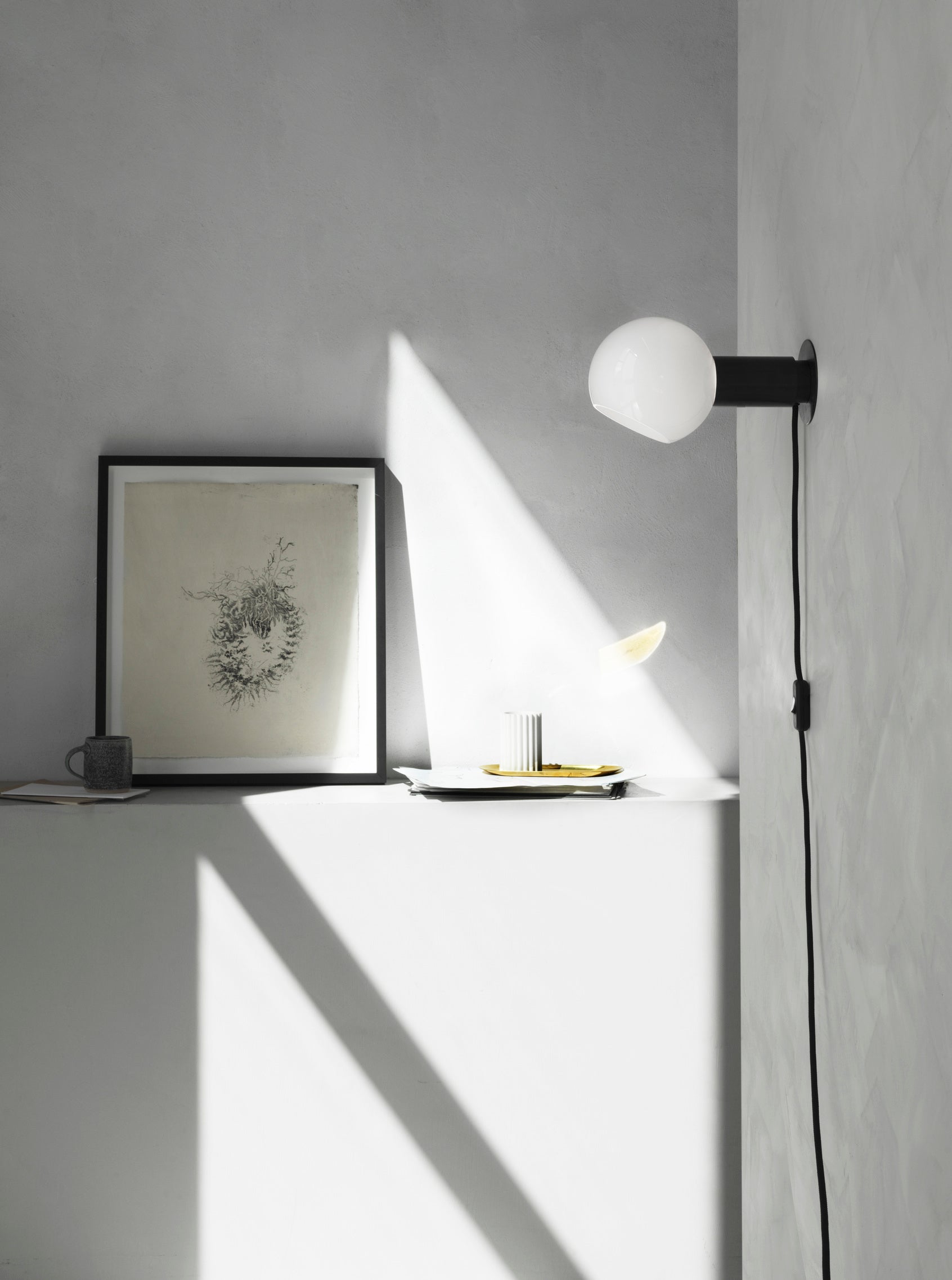 Sole Modern Minimalist Sphere Brass Glass Wall Lamp - Lamp Copper