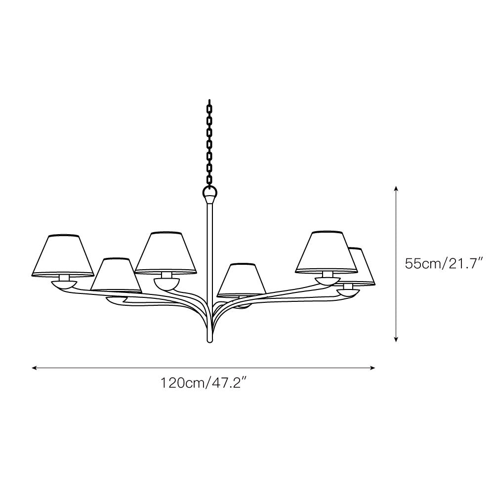 Upturn Elegance Vintage Resin Fabric Chandelier - Lamp Copper