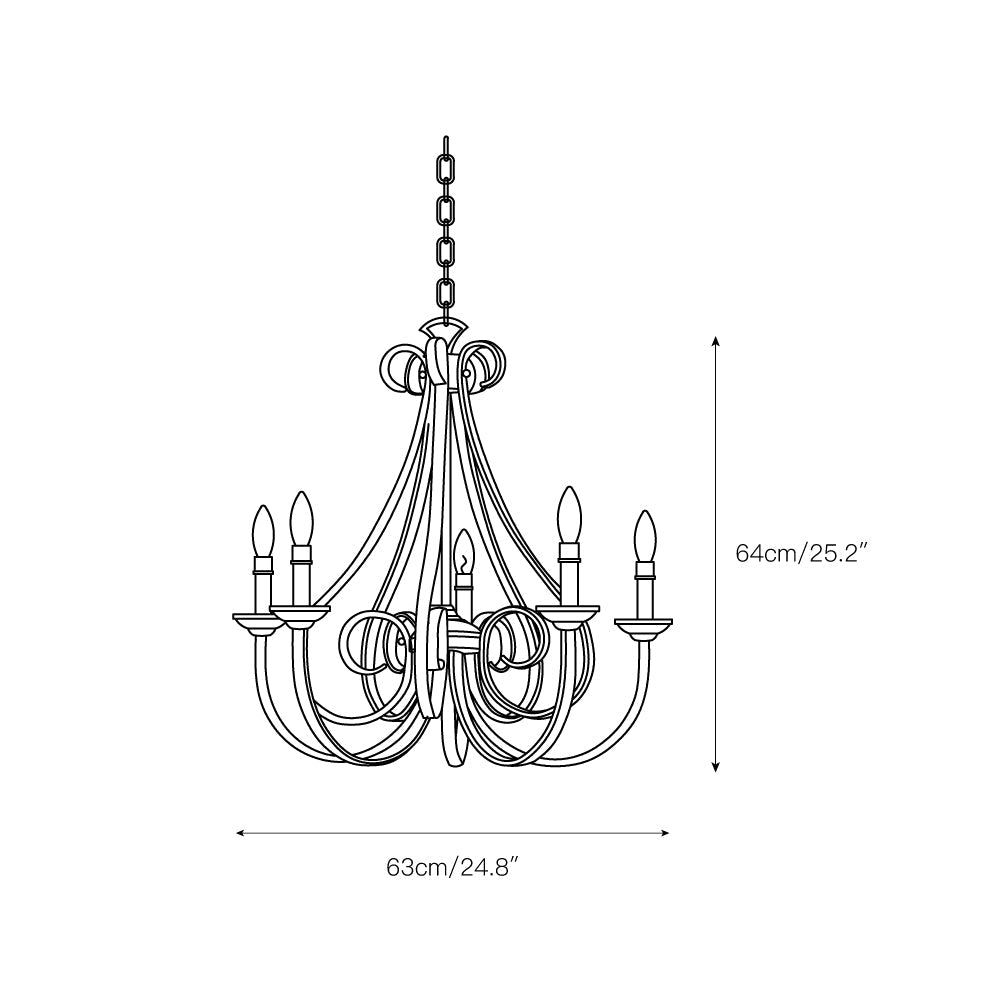 Cove Vintage Industrial Brass Metal Chandeliers - Lamp Copper