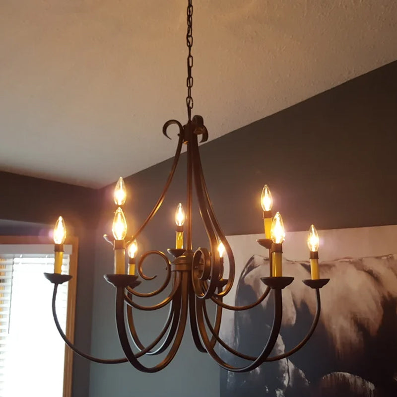 Cove Vintage Industrial Brass Metal Chandeliers - Lamp Copper