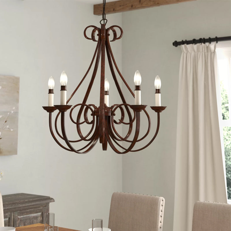 Cove Vintage Industrial Brass Metal Chandeliers - Lamp Copper