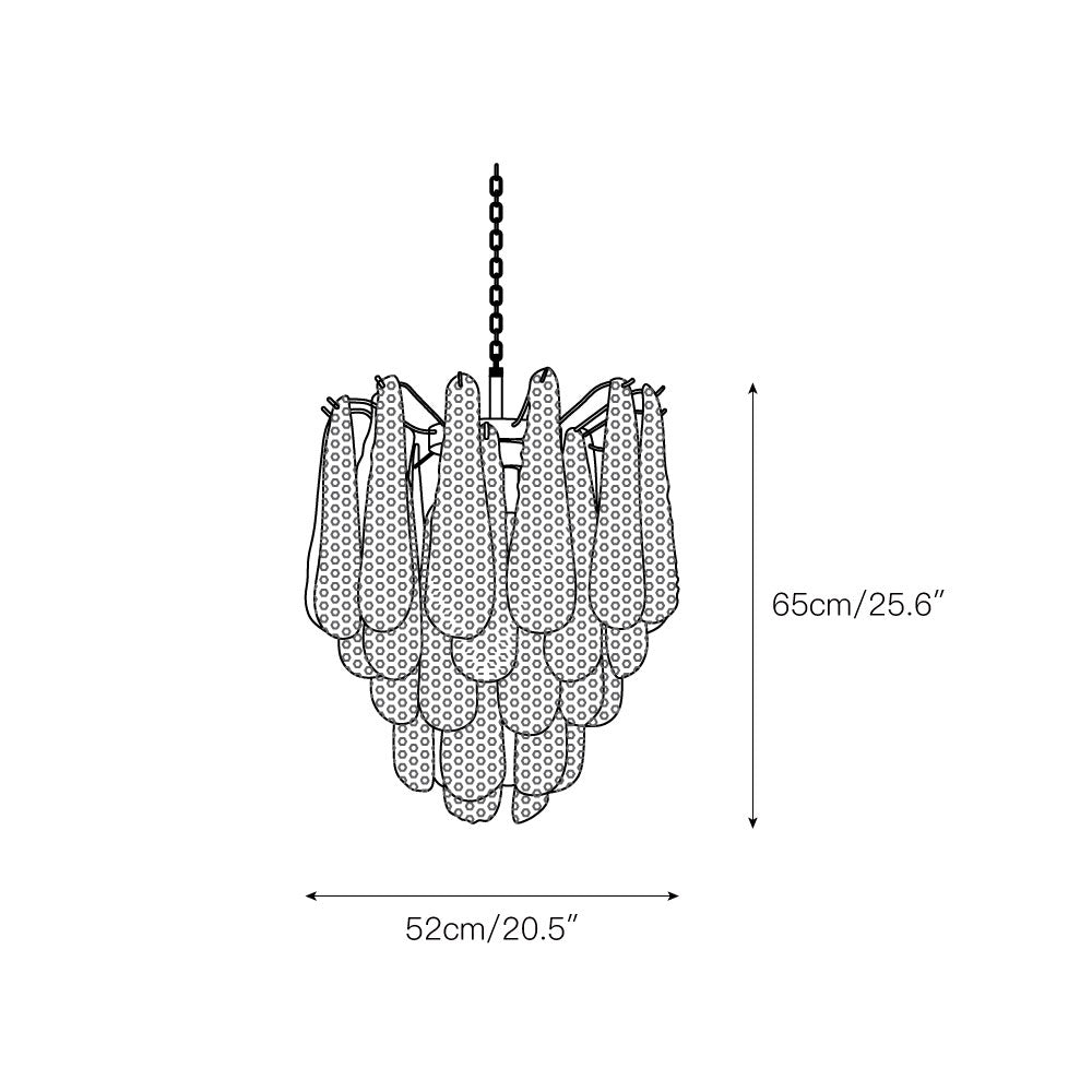 Inset Premium Drop Murano Metal Glass Chandelier - Lamp Copper