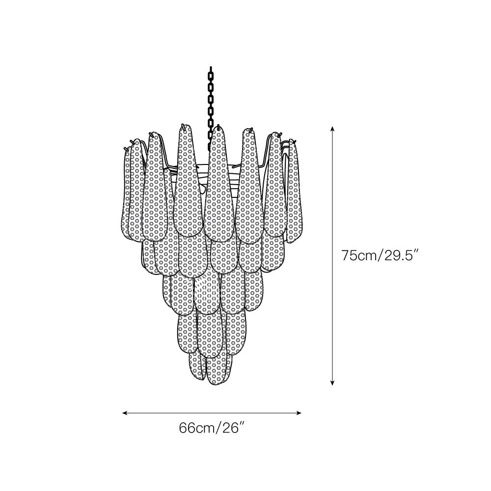 Inset Premium Drop Murano Metal Glass Chandelier - Lamp Copper