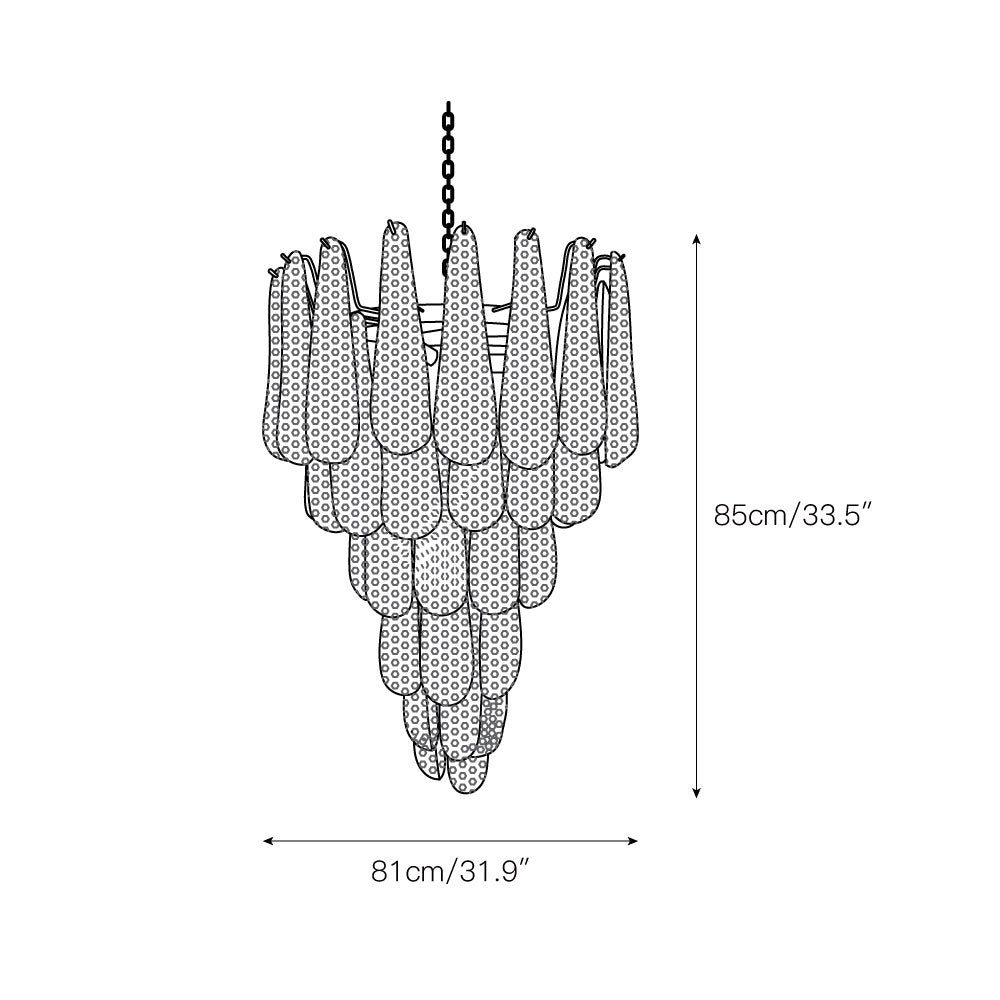 Inset Premium Drop Murano Metal Glass Chandelier - Lamp Copper