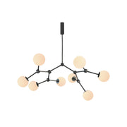 Halo Modern Minimalist Ball Black Glass Chandelier - Lamp Copper
