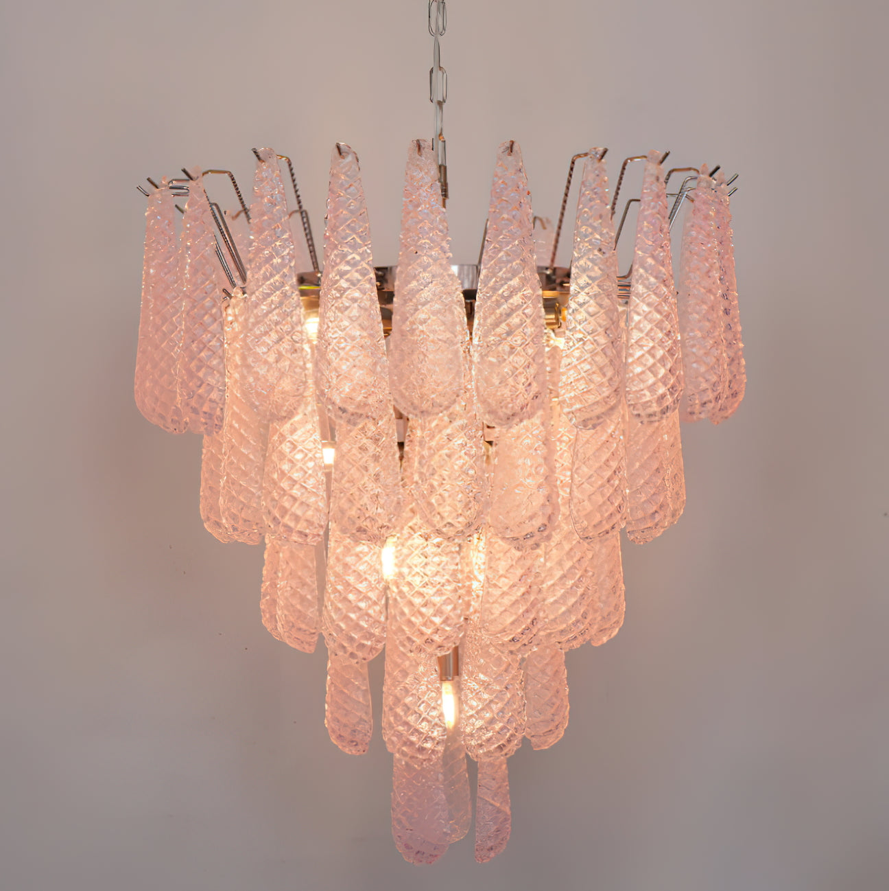 Inset Premium Drop Murano Metal Glass Chandelier - Lamp Copper