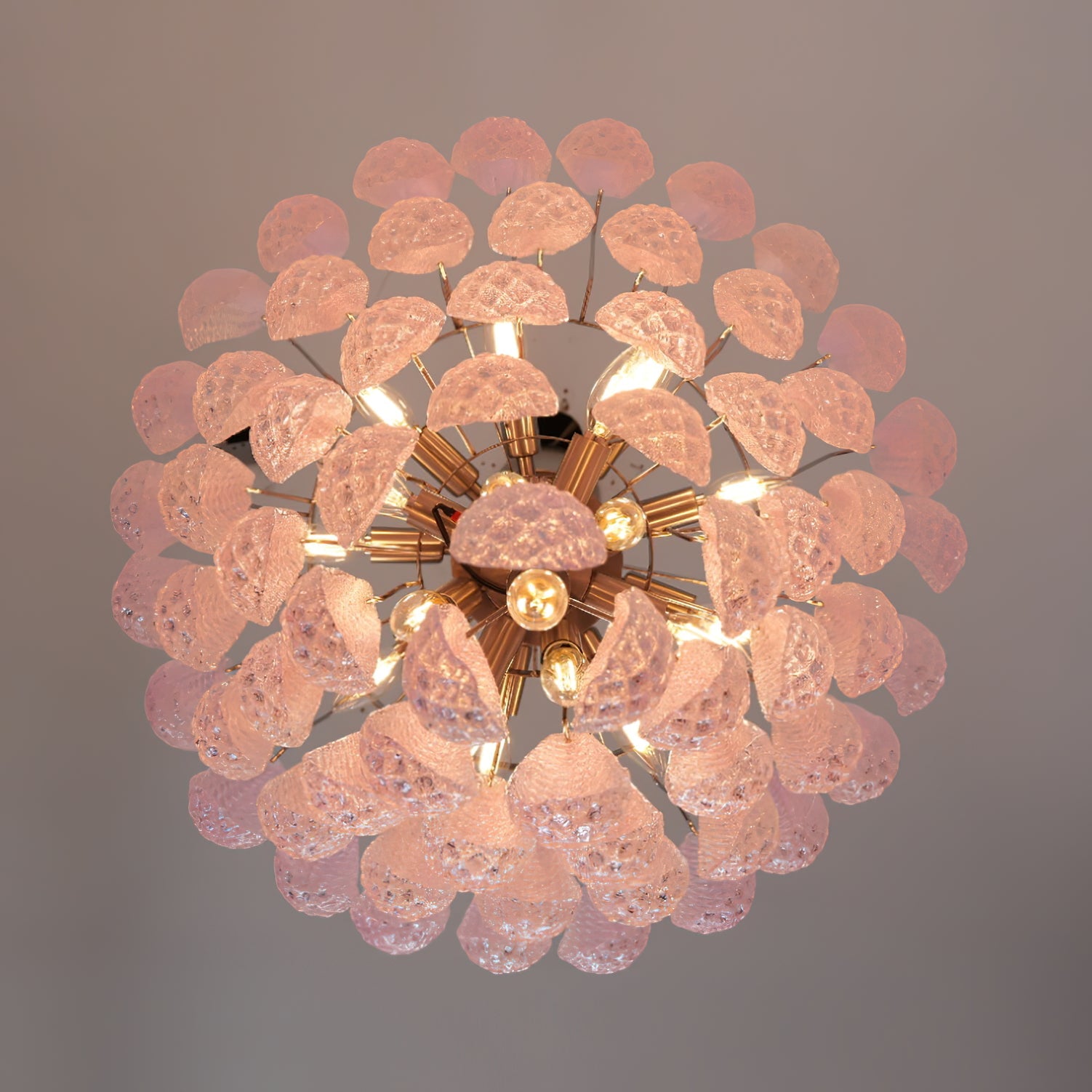 Inset Premium Drop Murano Metal Glass Chandelier - Lamp Copper