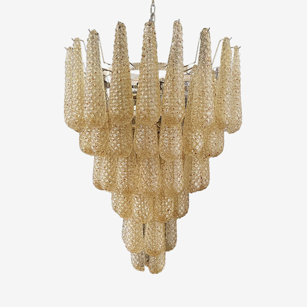 Inset Premium Drop Murano Metal Glass Chandelier - Lamp Copper