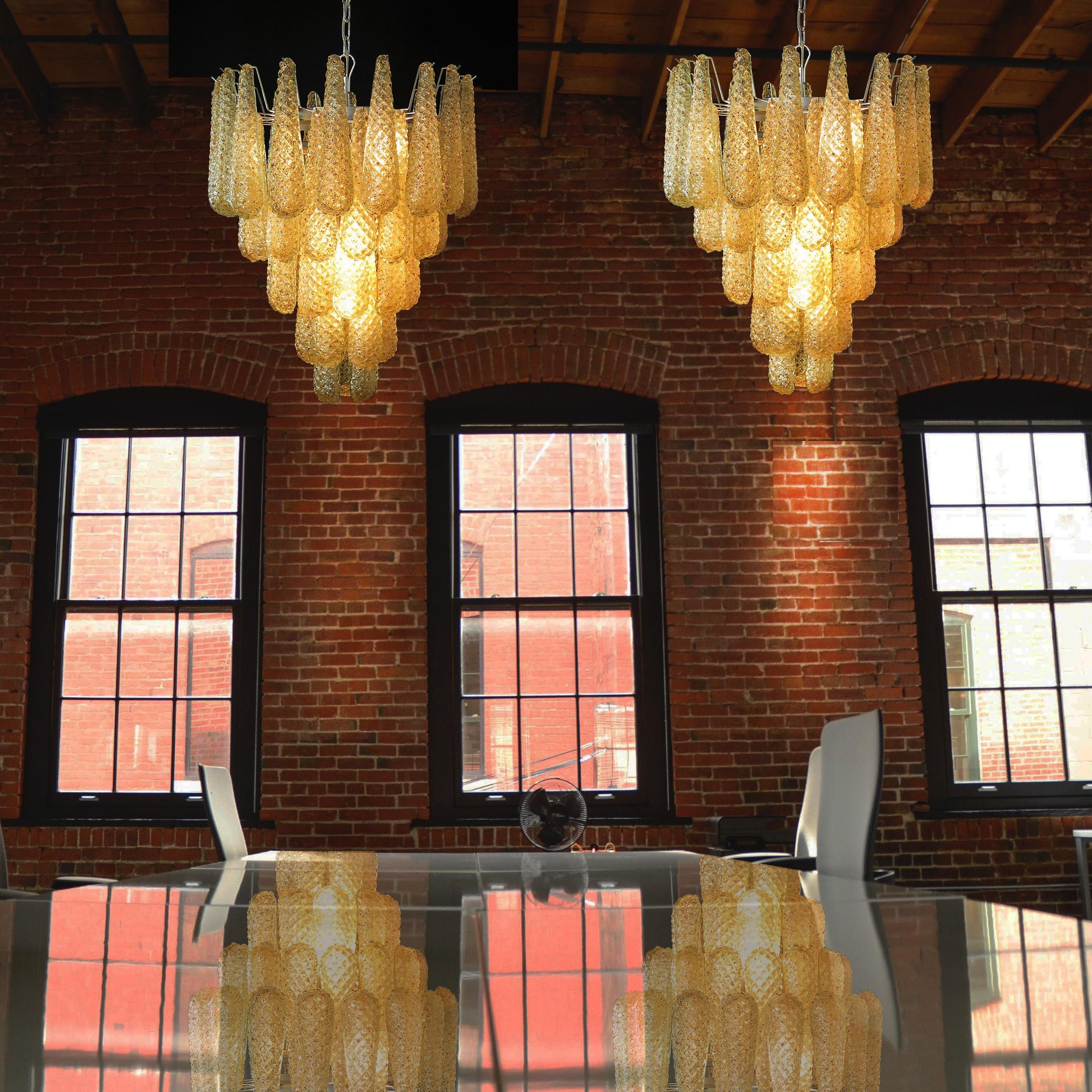 Inset Premium Drop Murano Metal Glass Chandelier - Lamp Copper