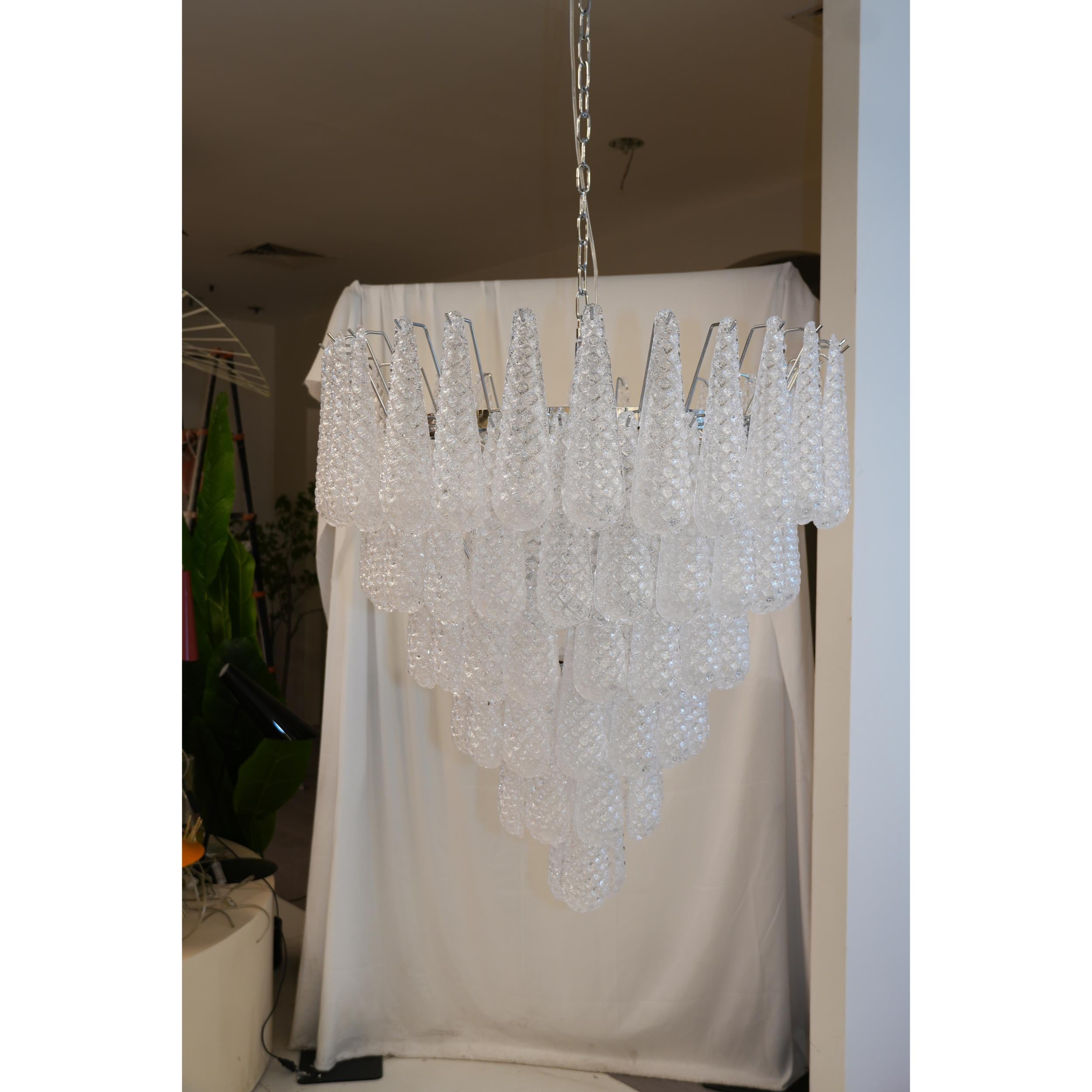 Inset Premium Drop Murano Metal Glass Chandelier - Lamp Copper