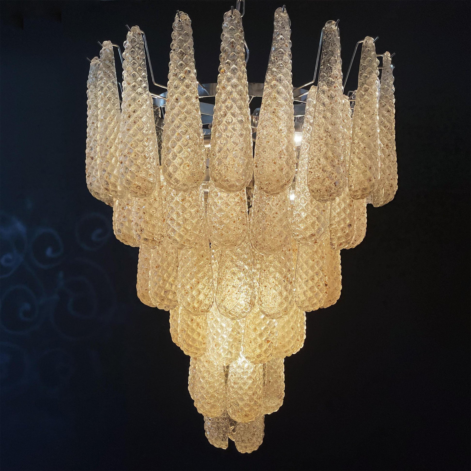 Inset Premium Drop Murano Metal Glass Chandelier - Lamp Copper