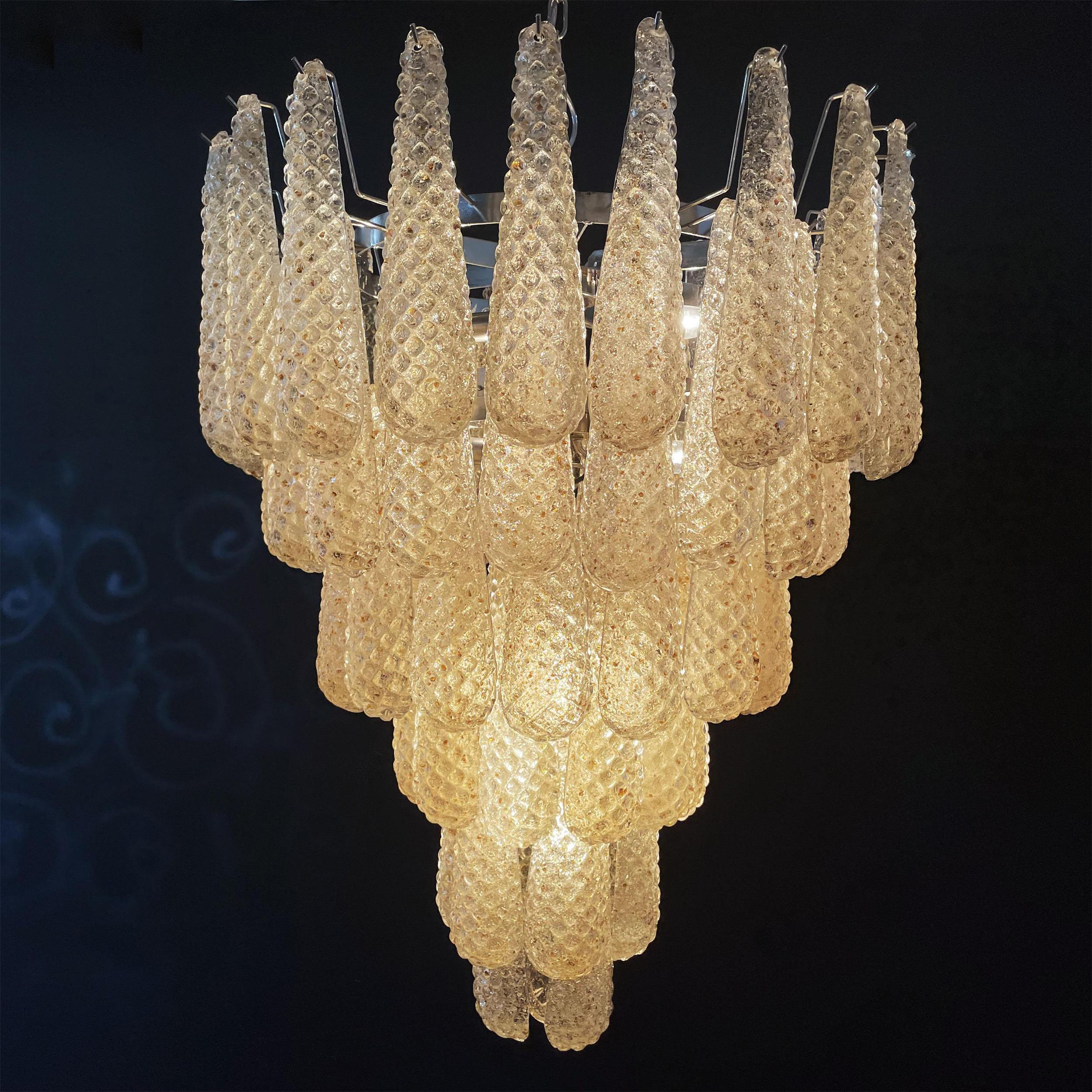 Inset Premium Drop Murano Metal Glass Chandelier - Lamp Copper