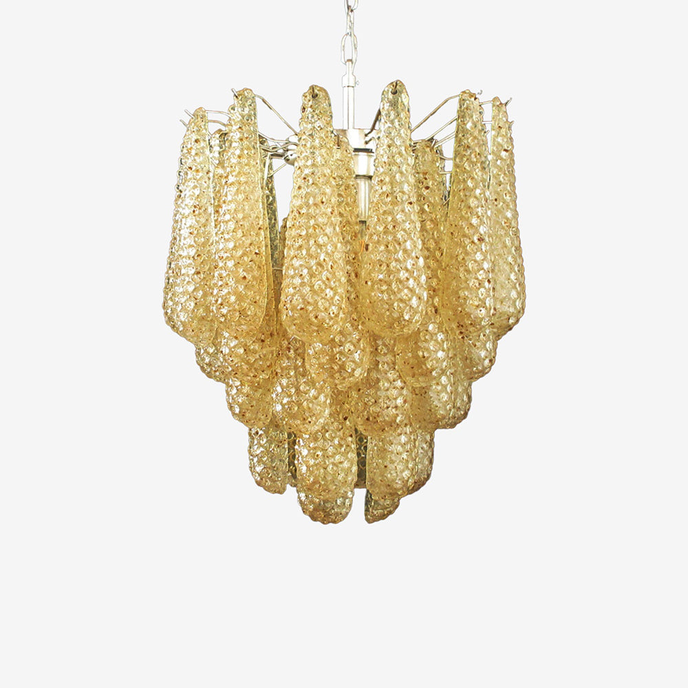 Inset Premium Drop Murano Metal Glass Chandelier - Lamp Copper