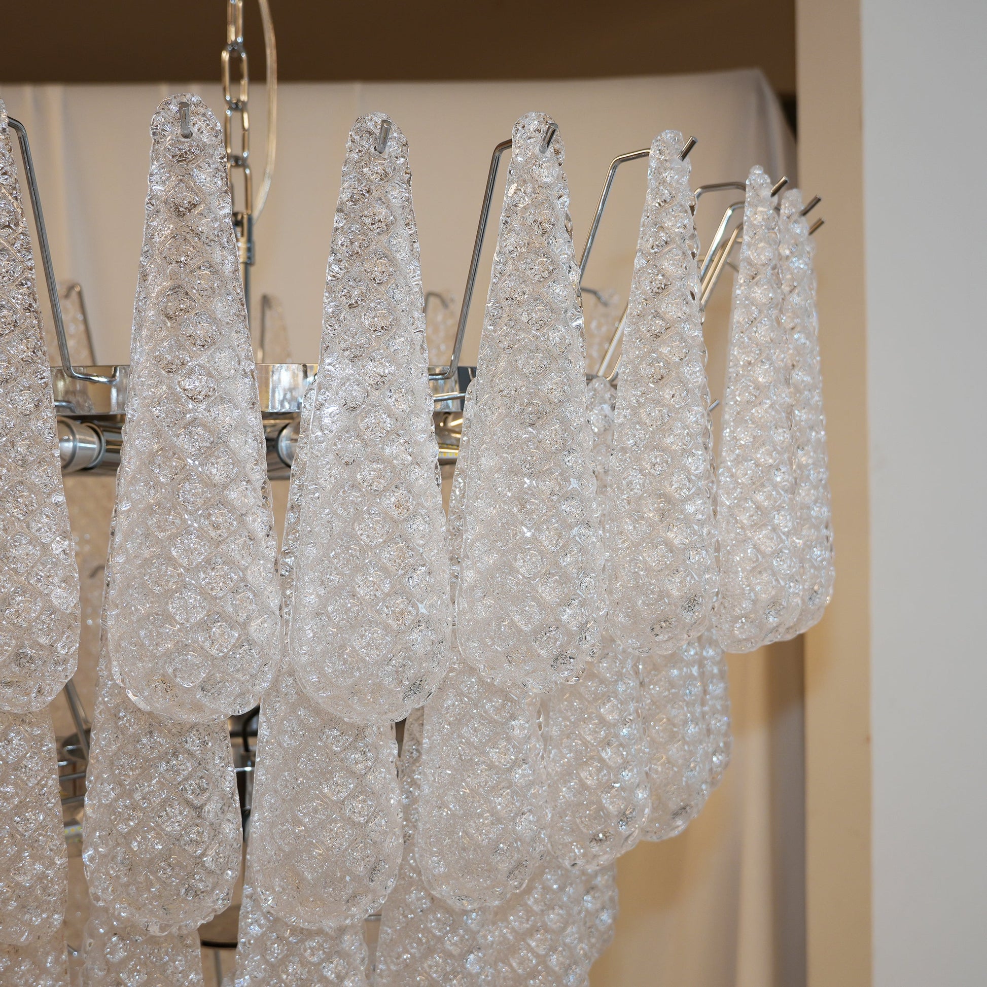 Inset Premium Drop Murano Metal Glass Chandelier - Lamp Copper