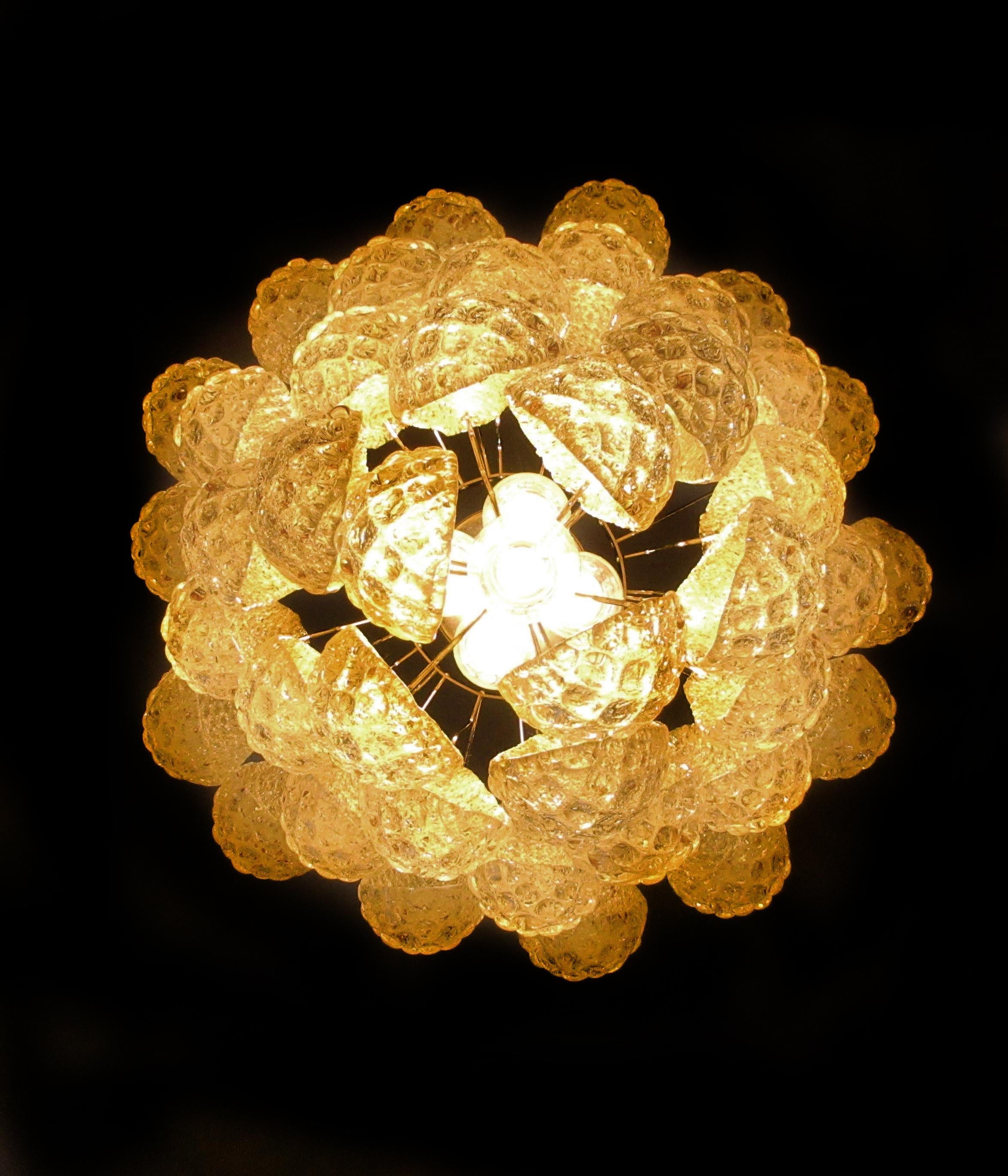 Inset Premium Drop Murano Metal Glass Chandelier - Lamp Copper