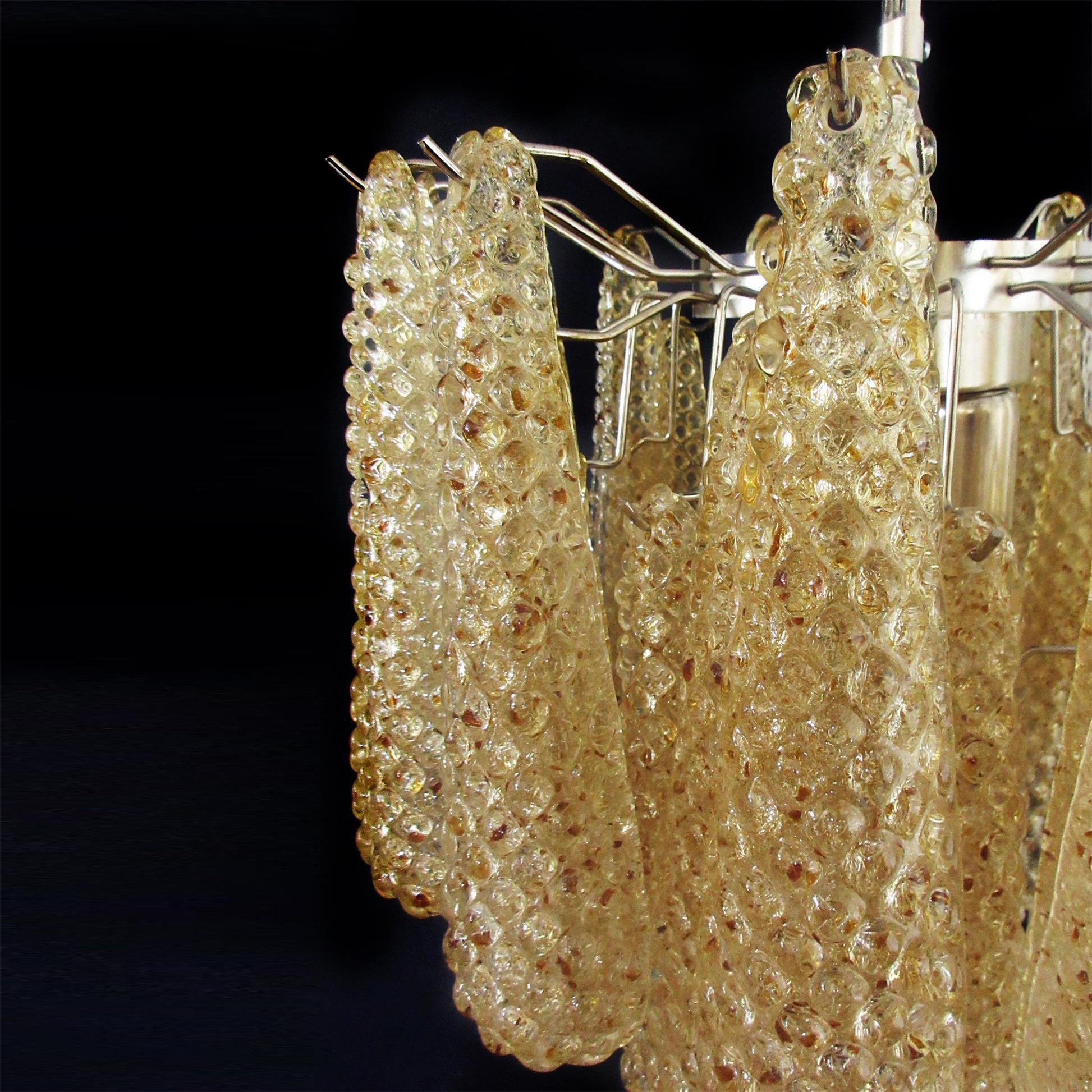Inset Premium Drop Murano Metal Glass Chandelier - Lamp Copper