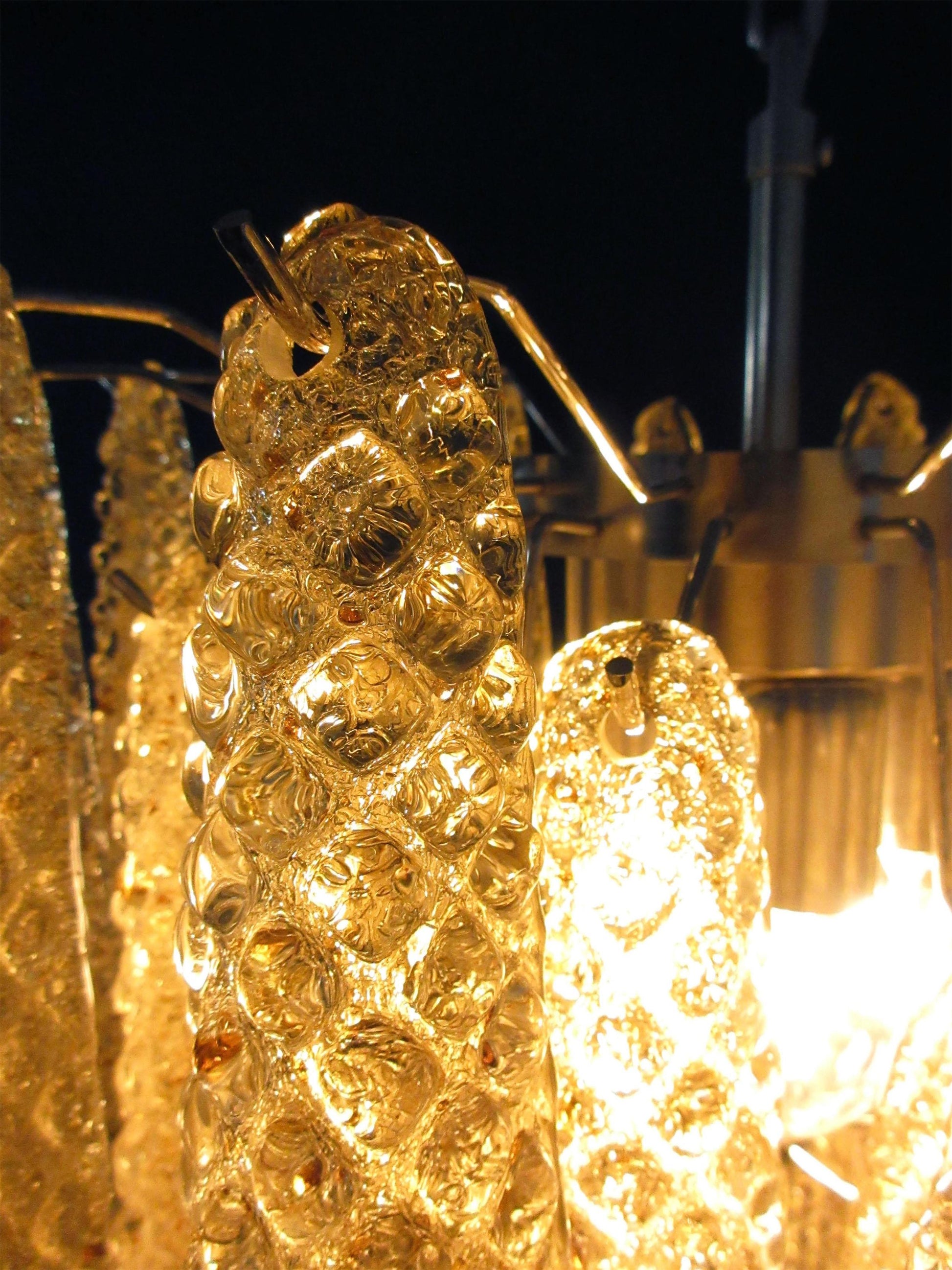 Inset Premium Drop Murano Metal Glass Chandelier - Lamp Copper