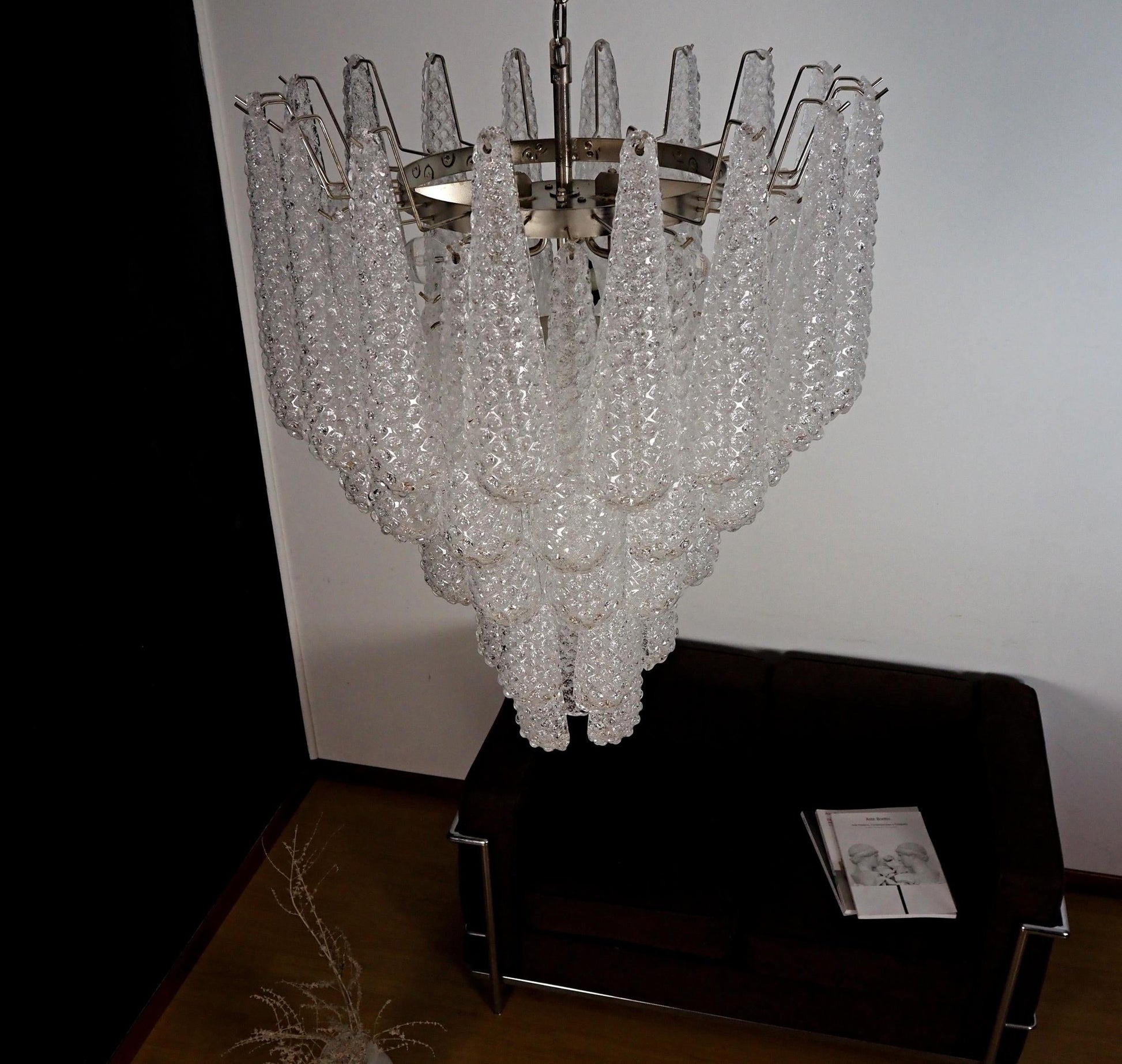 Inset Premium Drop Murano Metal Glass Chandelier - Lamp Copper