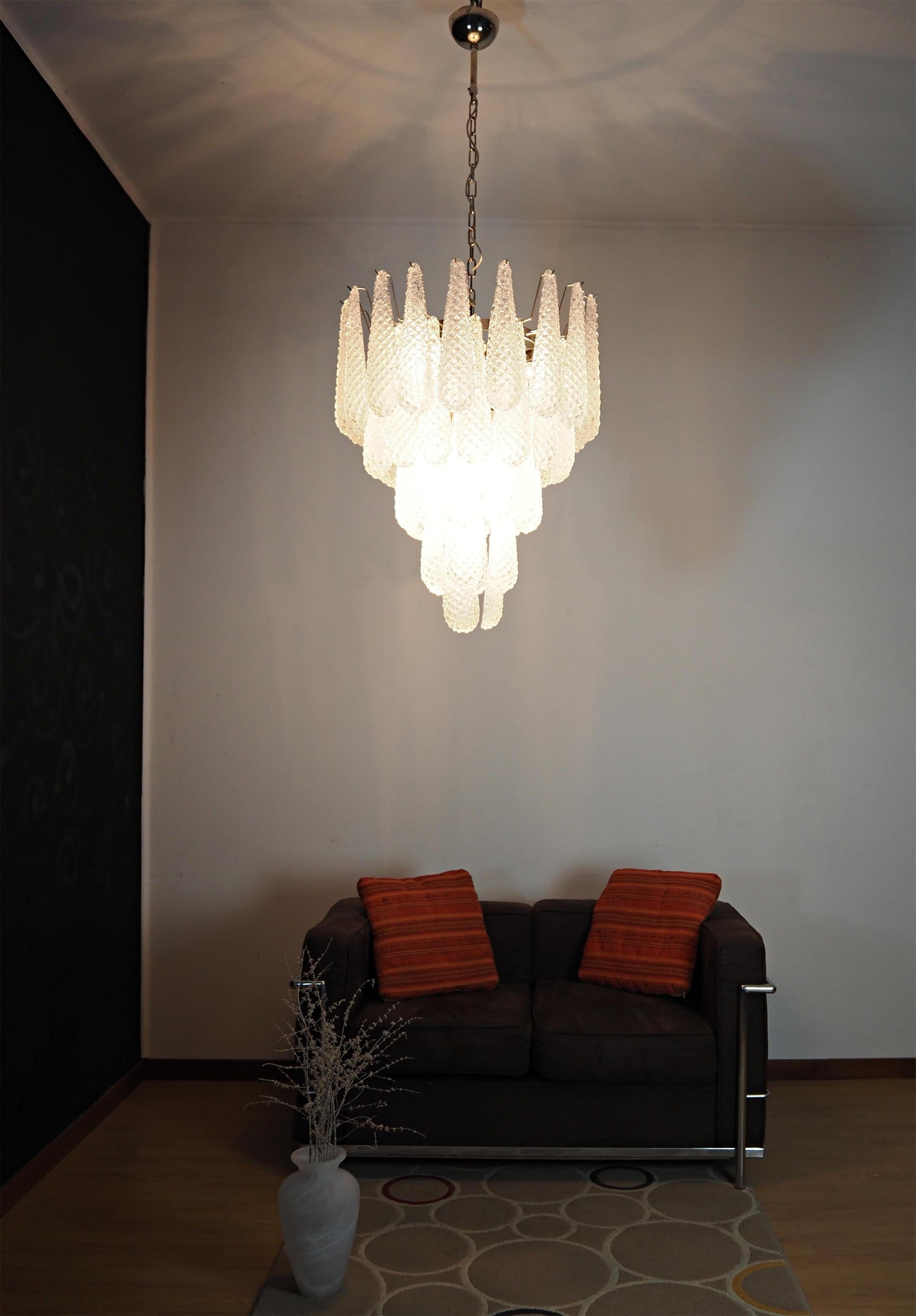 Inset Premium Drop Murano Metal Glass Chandelier - Lamp Copper