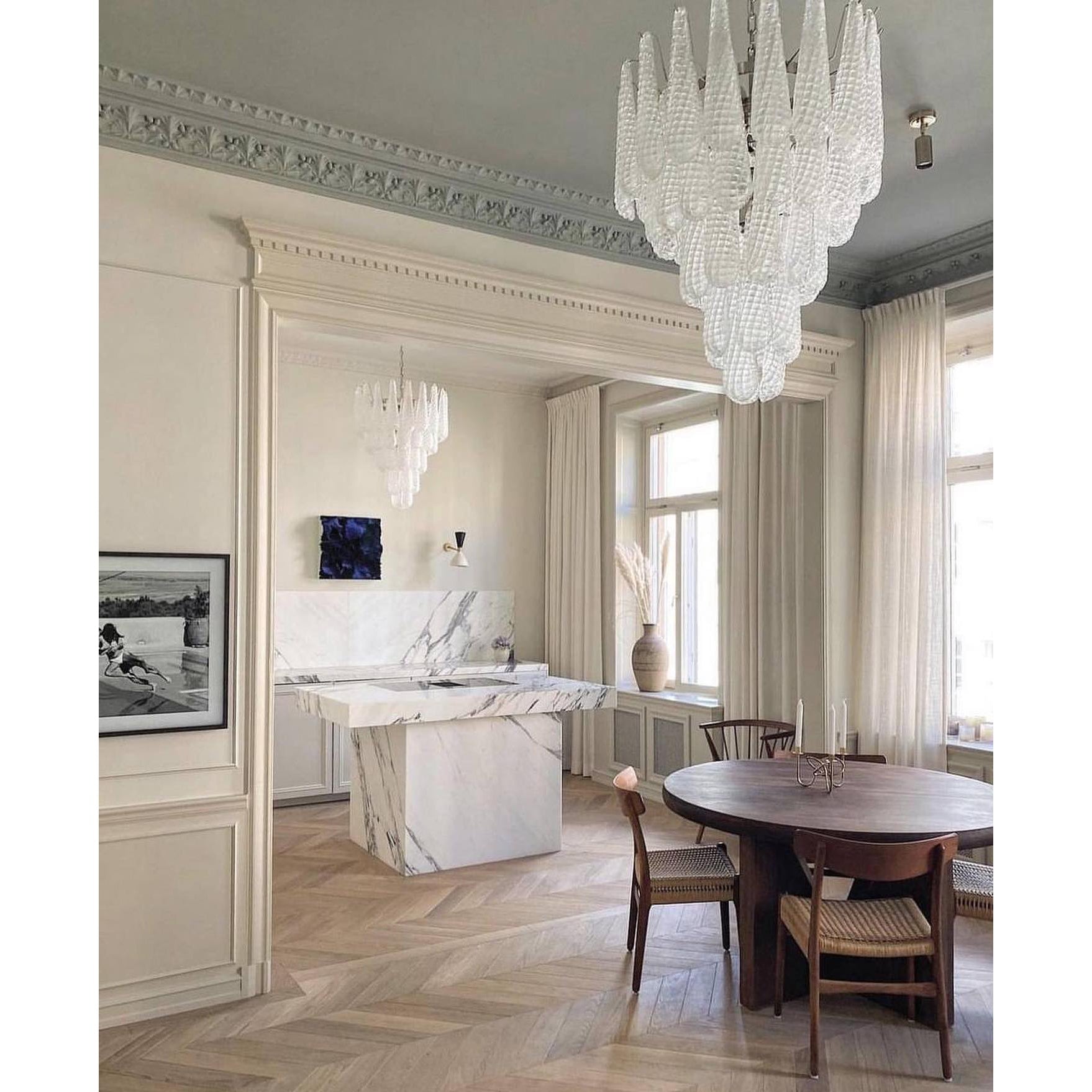 Inset Premium Drop Murano Metal Glass Chandelier - Lamp Copper