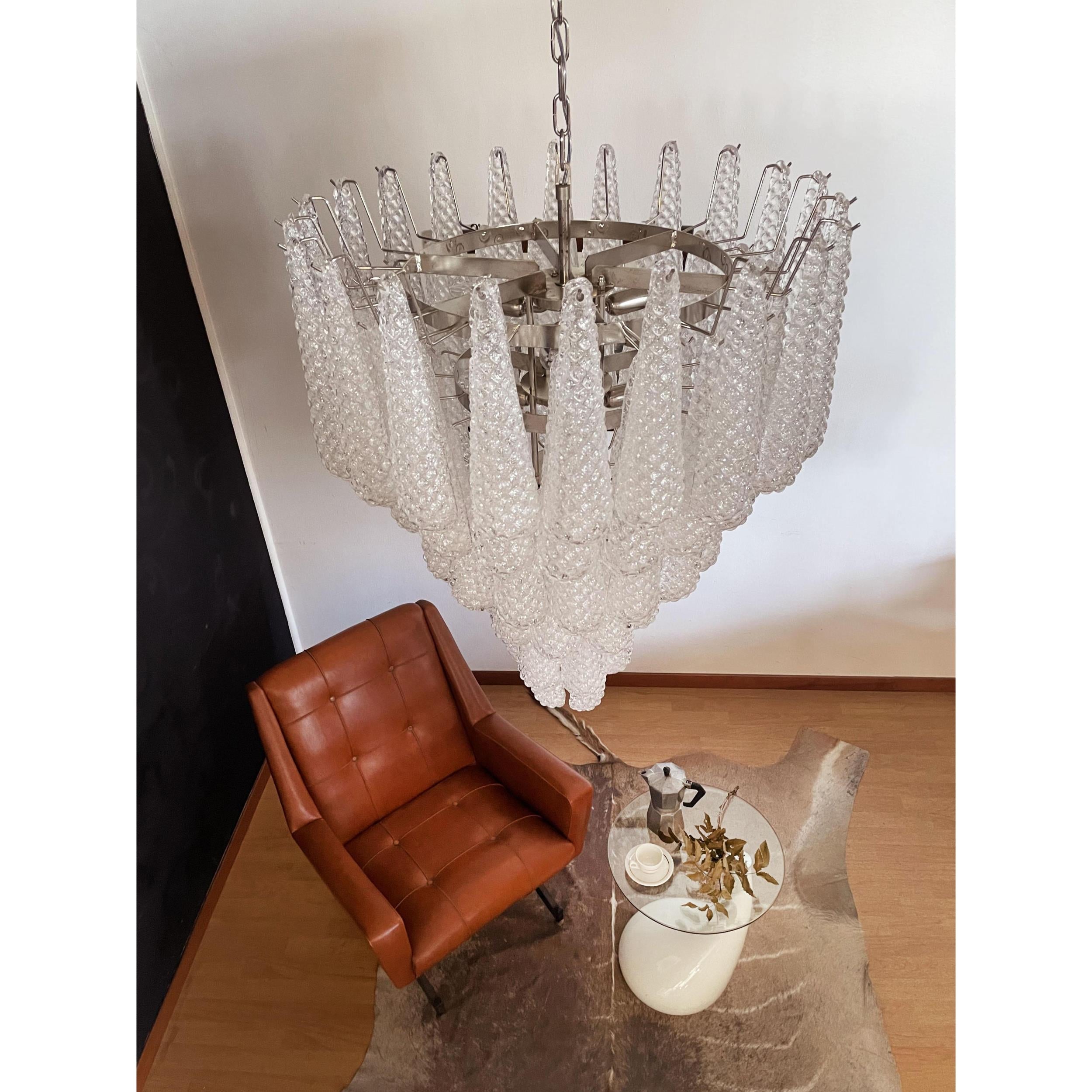 Inset Premium Drop Murano Metal Glass Chandelier - Lamp Copper