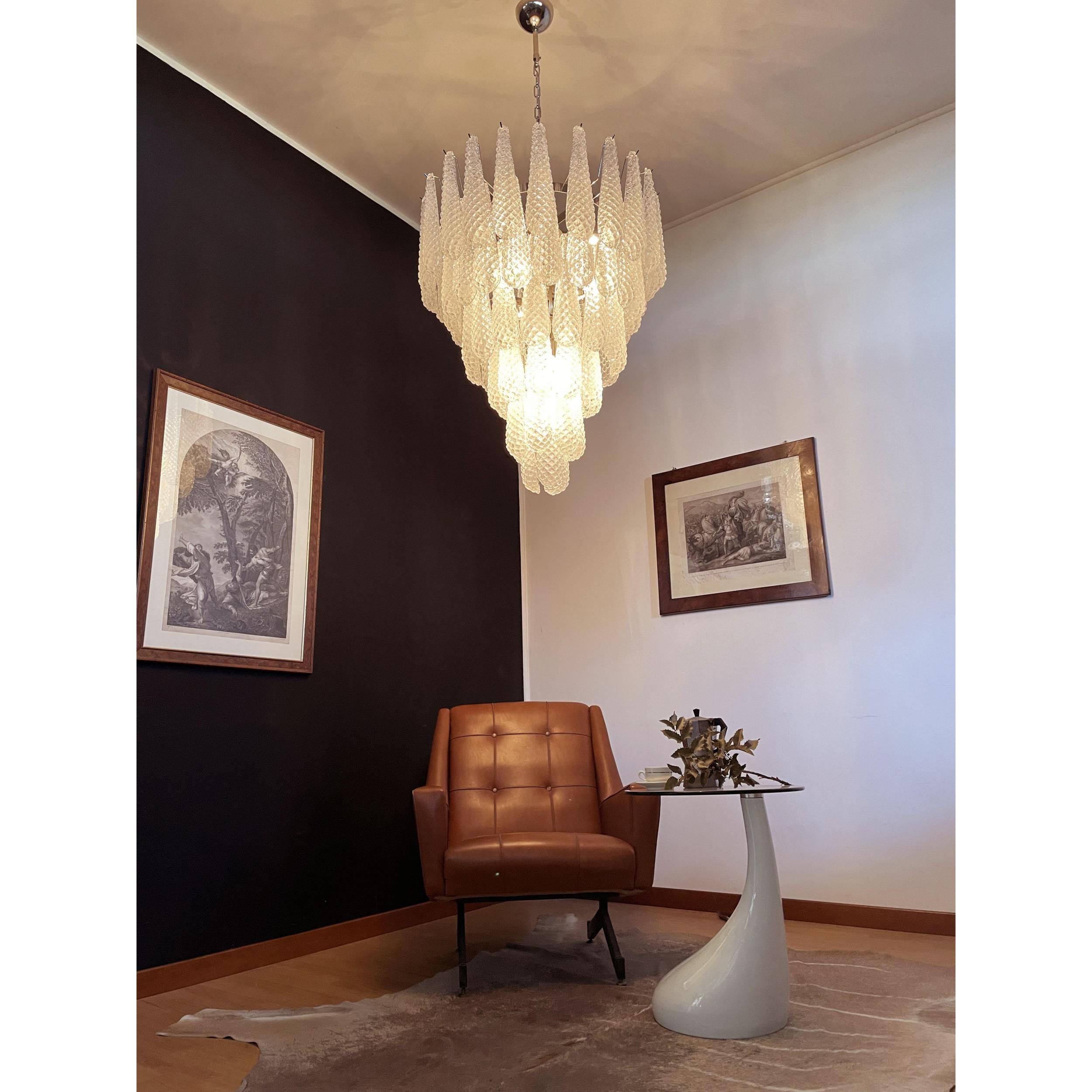 Inset Premium Drop Murano Metal Glass Chandelier - Lamp Copper