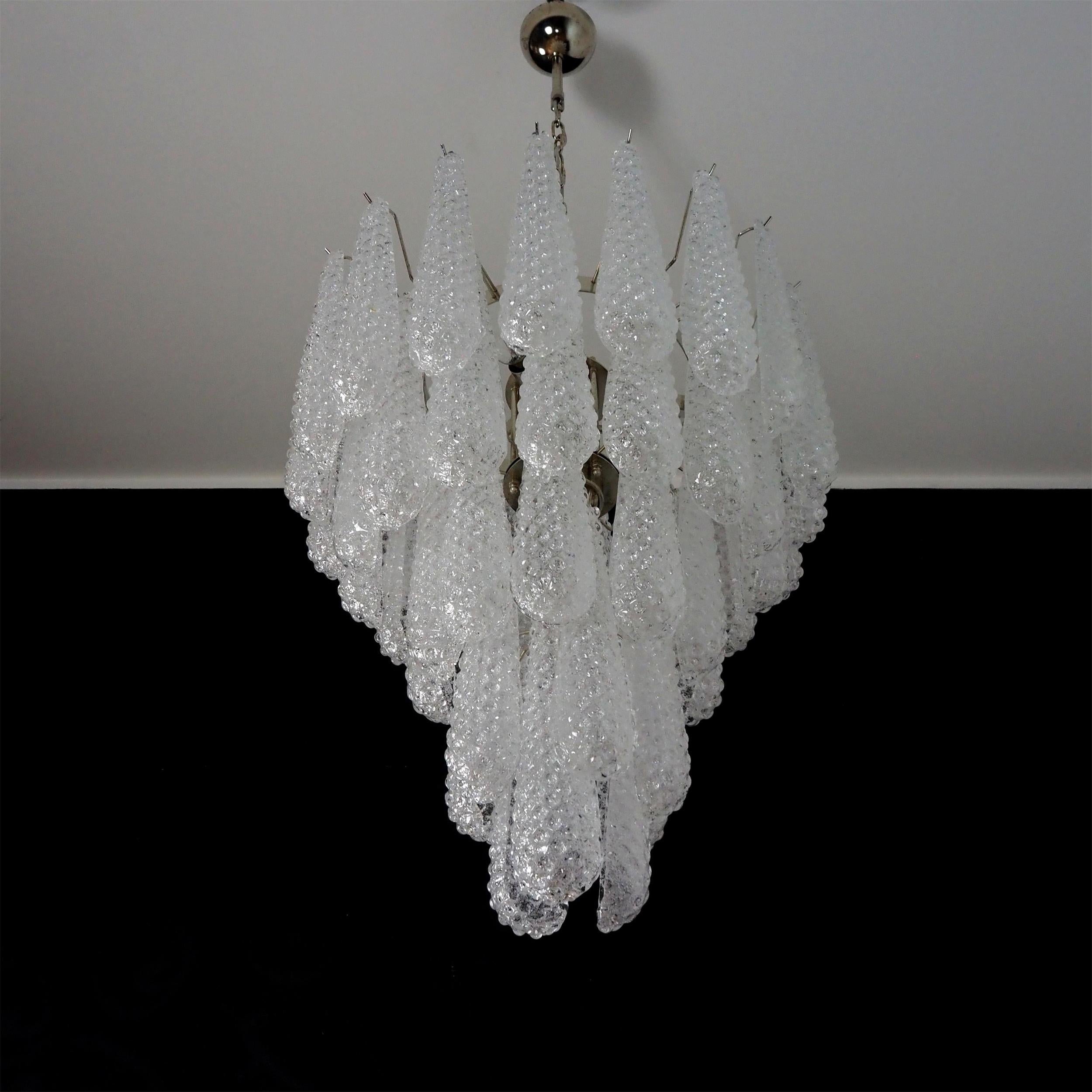 Inset Premium Drop Murano Metal Glass Chandelier - Lamp Copper