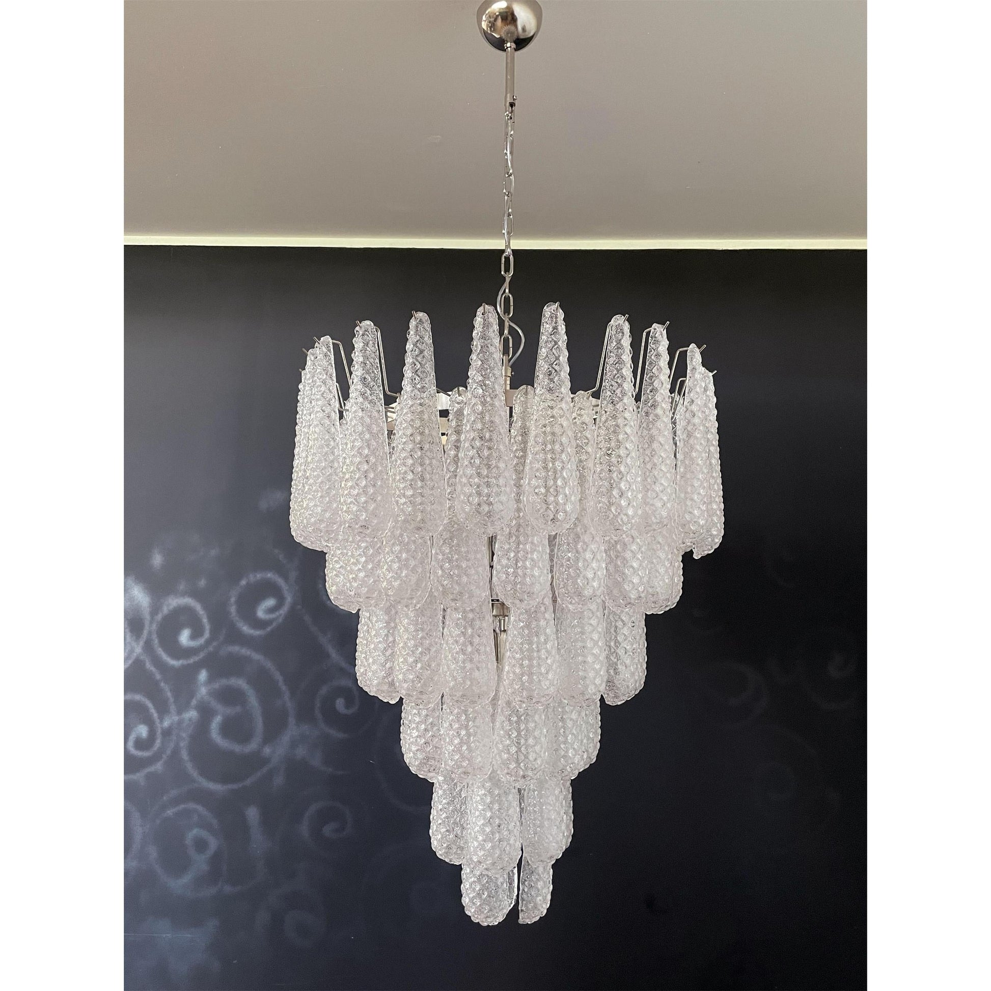 Inset Premium Drop Murano Metal Glass Chandelier - Lamp Copper
