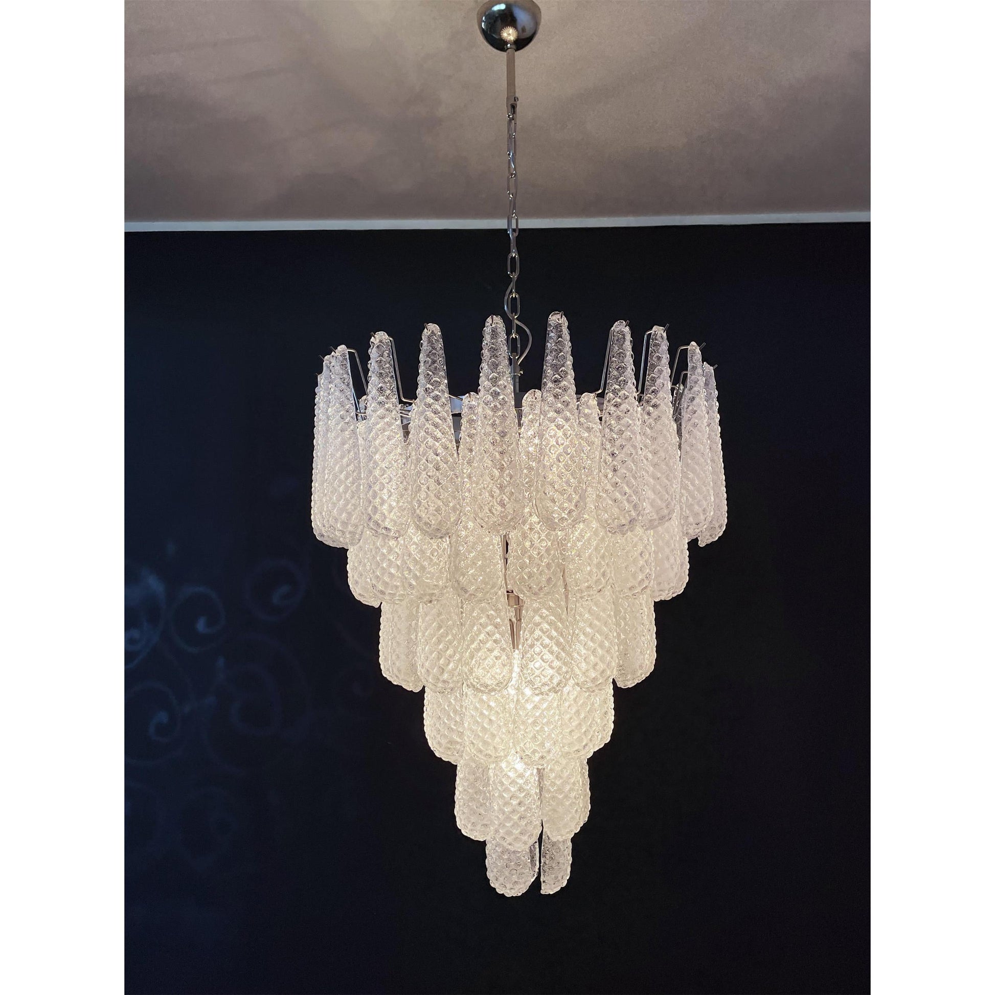 Inset Premium Drop Murano Metal Glass Chandelier - Lamp Copper