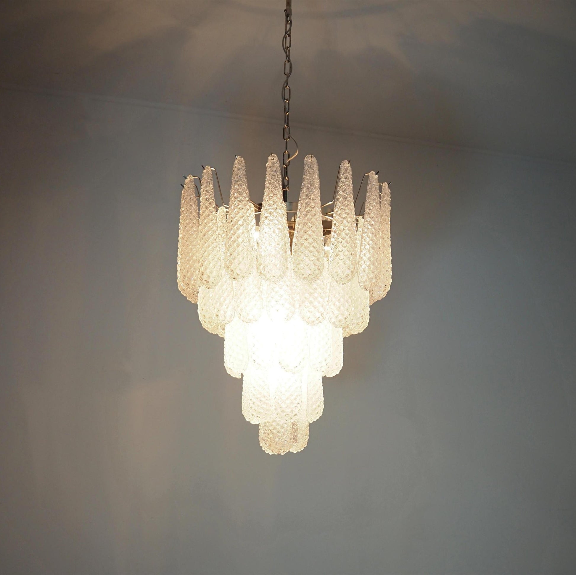 Inset Premium Drop Murano Metal Glass Chandelier - Lamp Copper