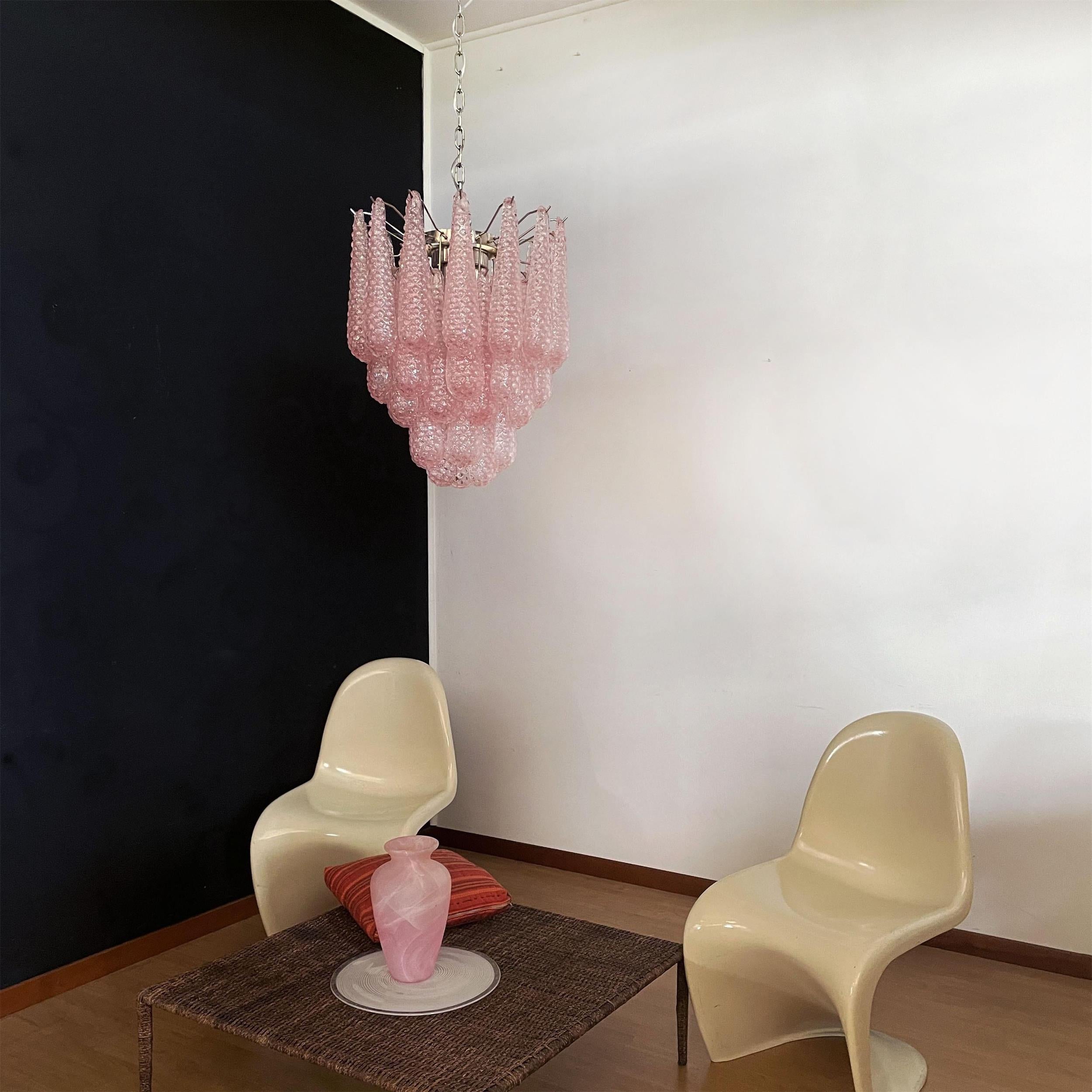 Inset Premium Drop Murano Metal Glass Chandelier - Lamp Copper