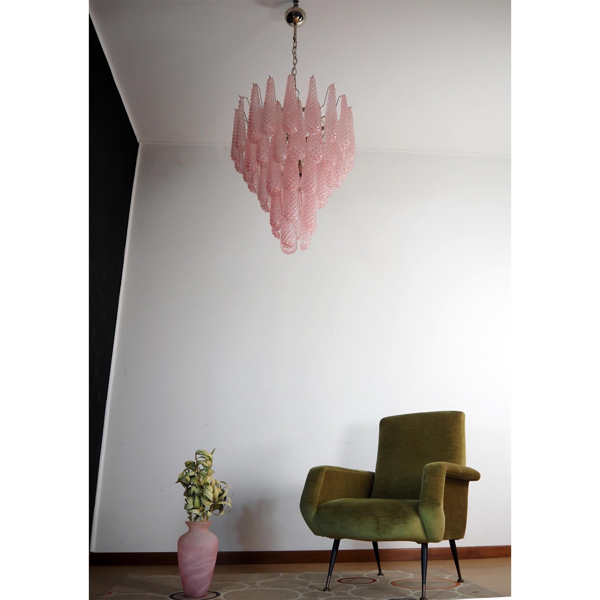 Inset Premium Drop Murano Metal Glass Chandelier - Lamp Copper