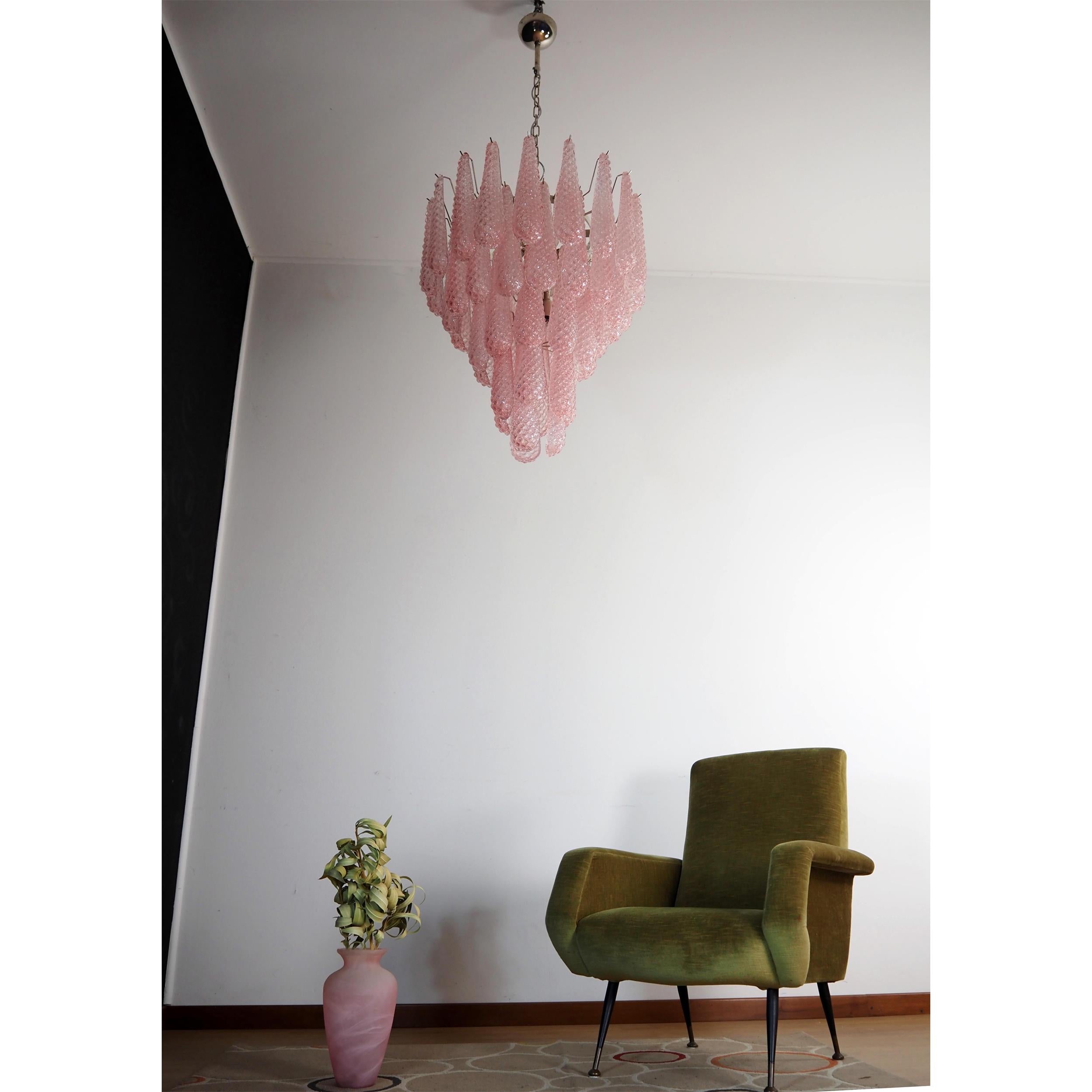 Inset Premium Drop Murano Metal Glass Chandelier - Lamp Copper
