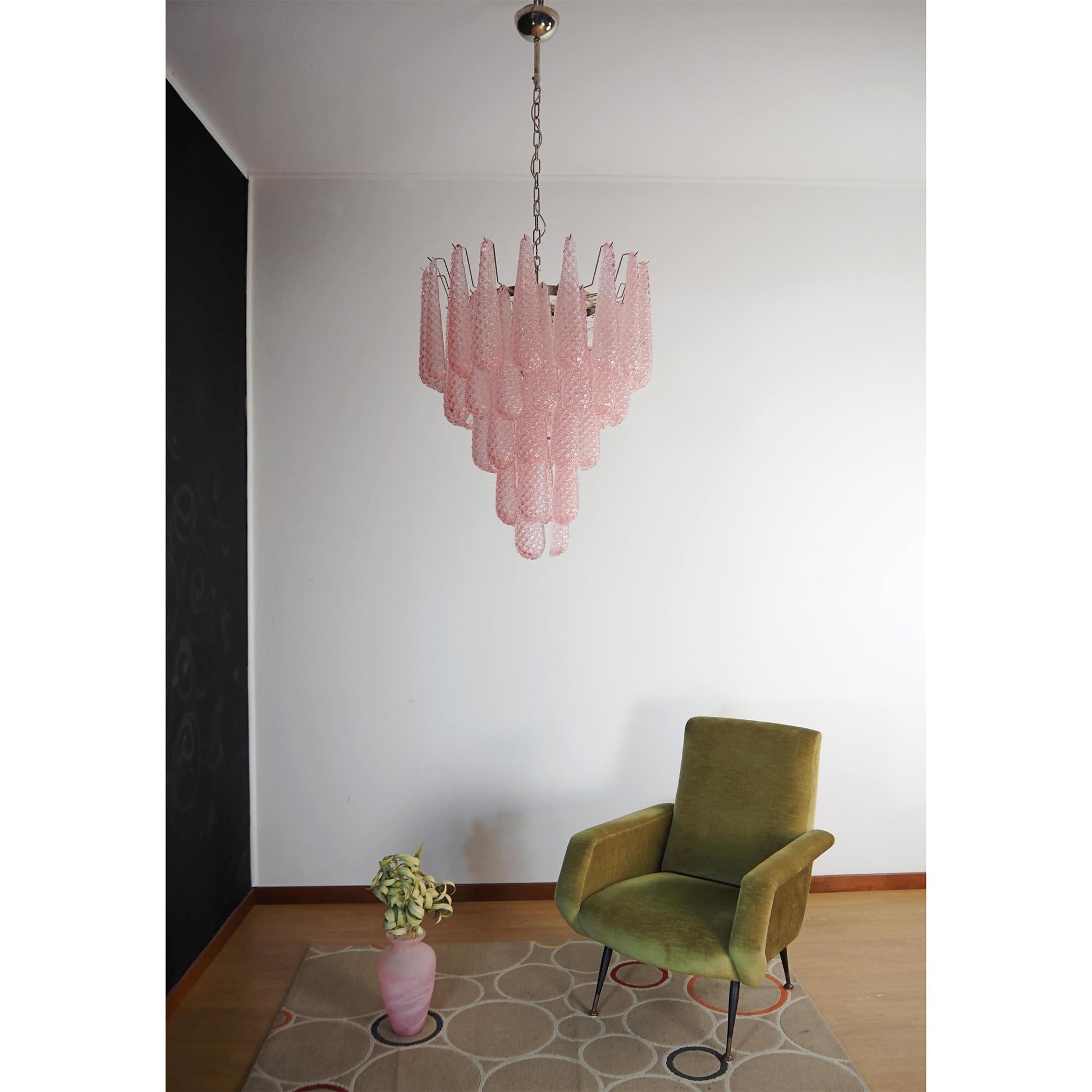 Inset Premium Drop Murano Metal Glass Chandelier - Lamp Copper