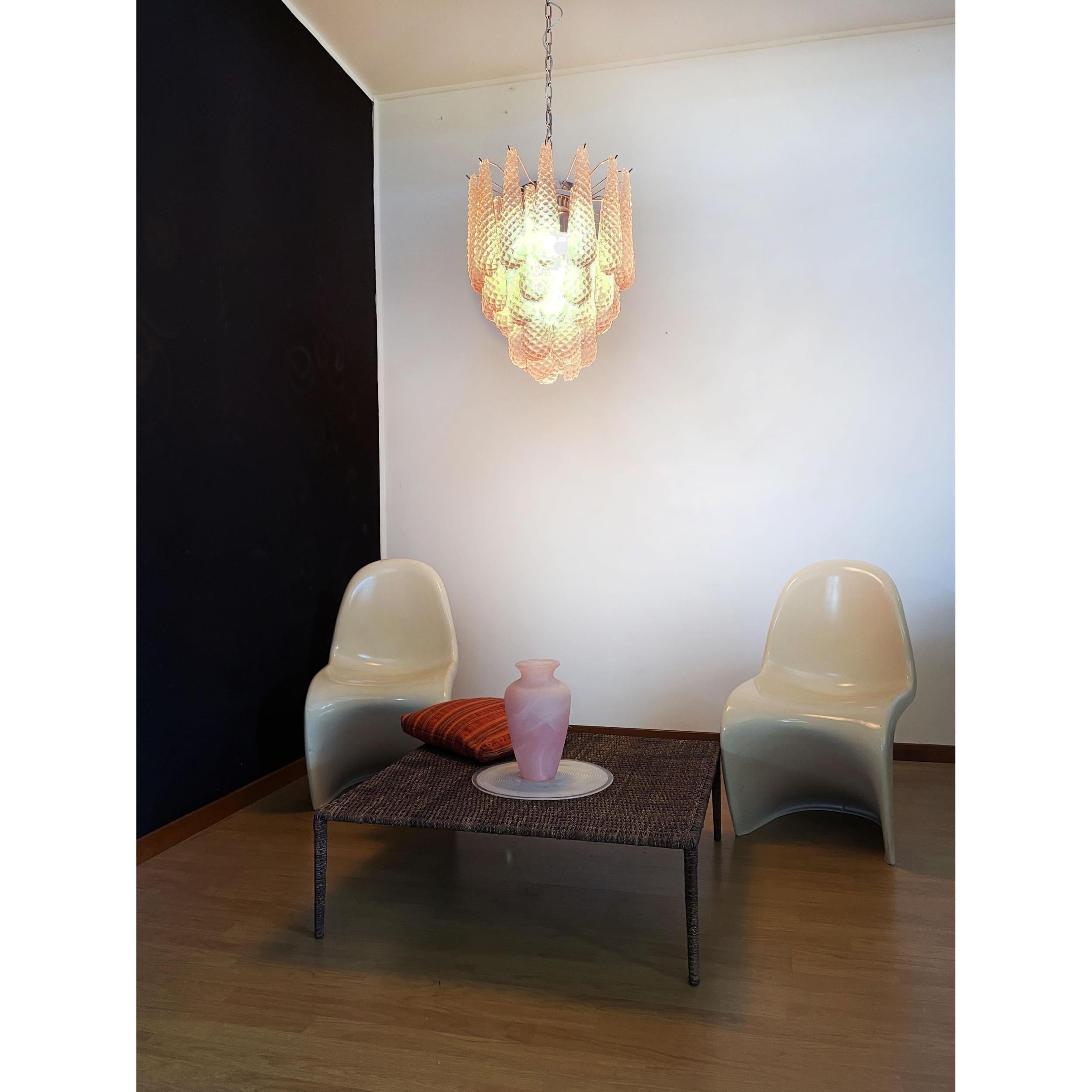 Inset Premium Drop Murano Metal Glass Chandelier - Lamp Copper