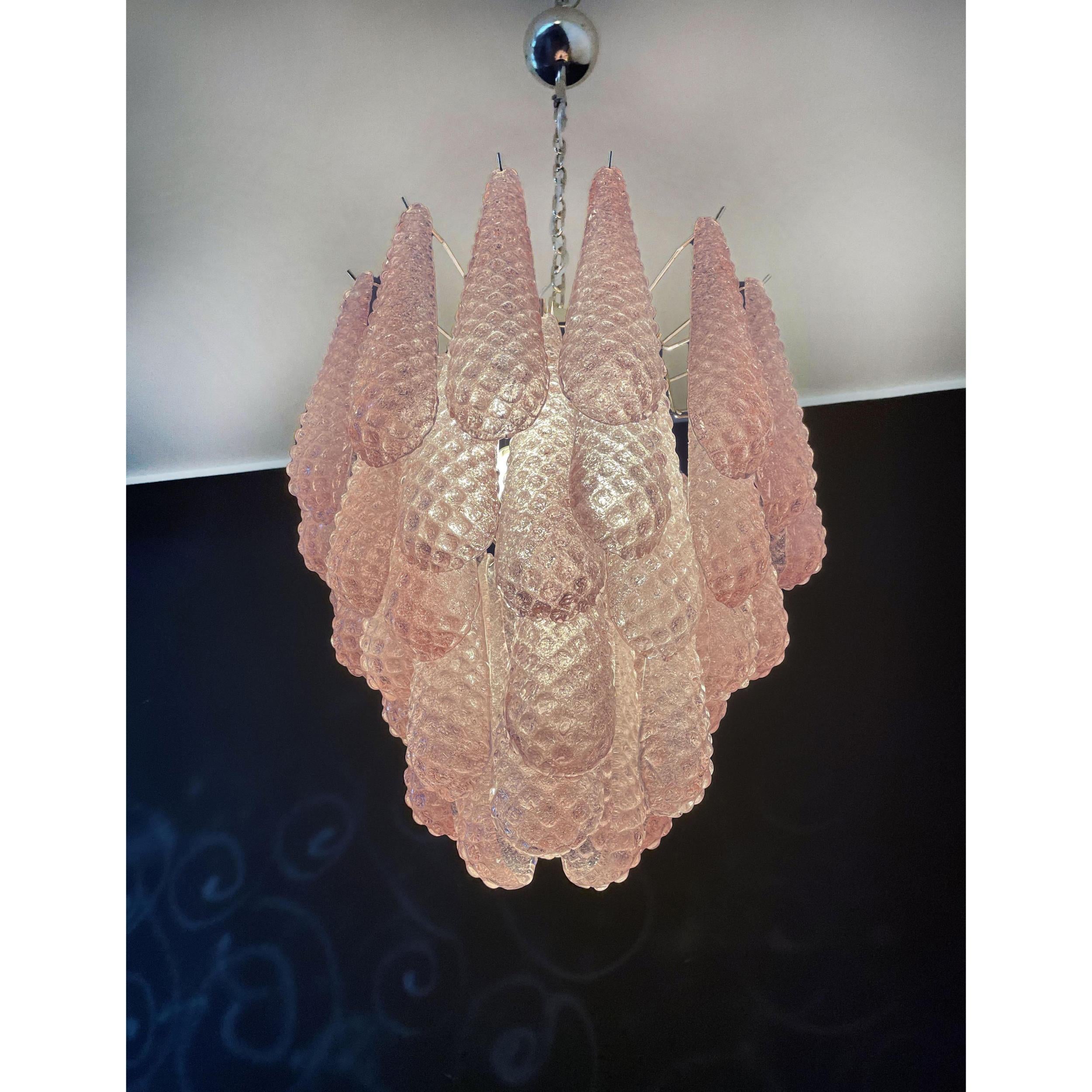 Inset Premium Drop Murano Metal Glass Chandelier - Lamp Copper