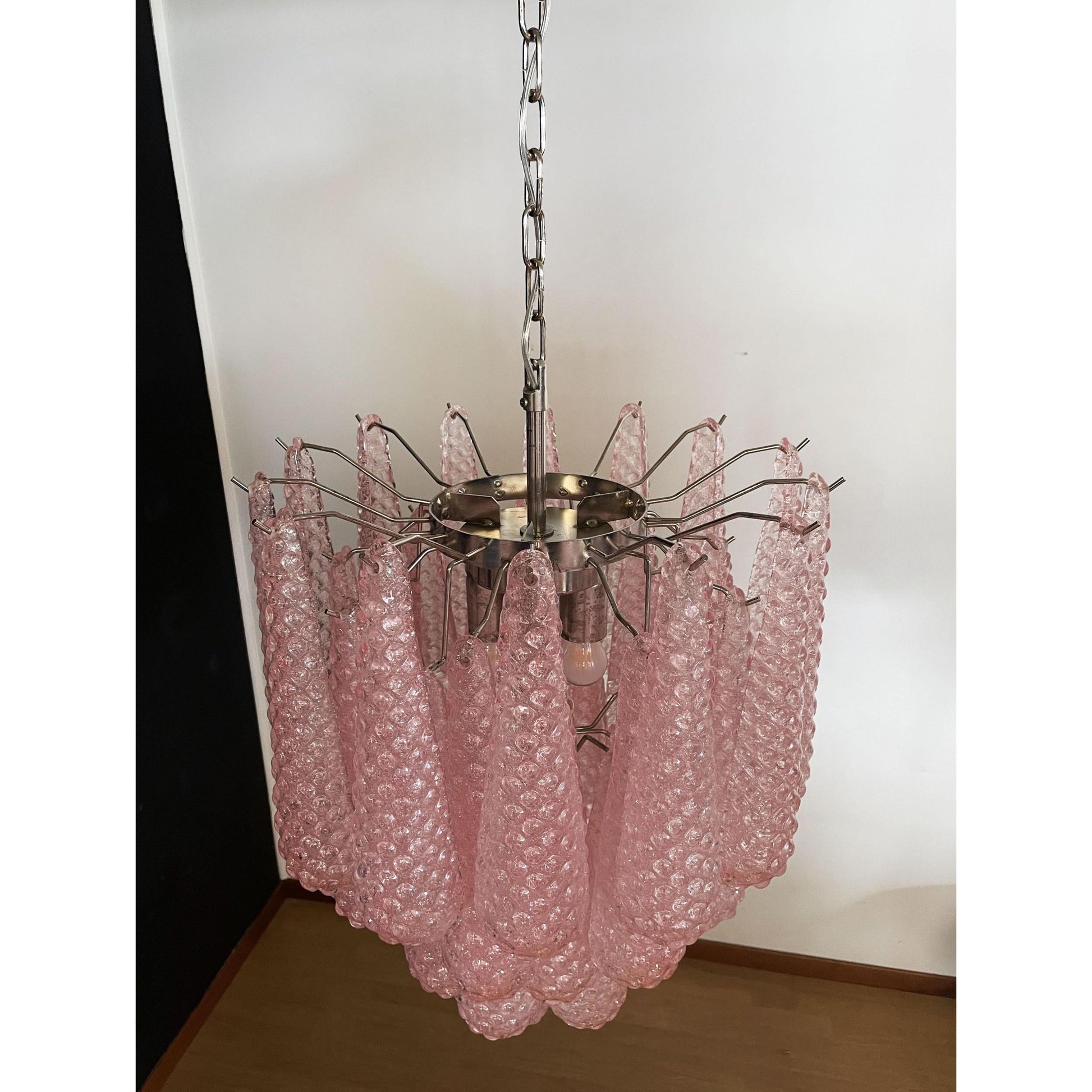 Inset Premium Drop Murano Metal Glass Chandelier - Lamp Copper