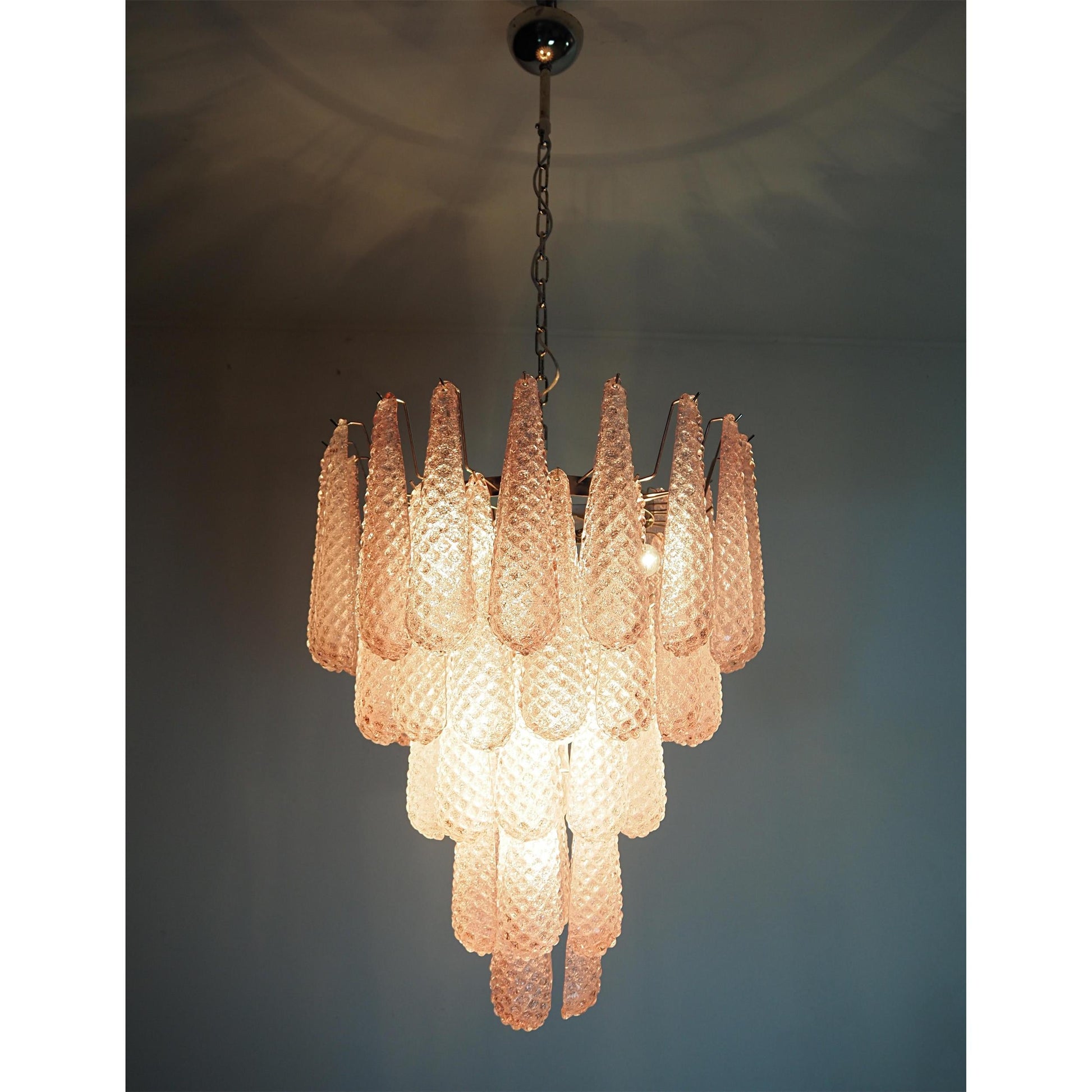 Inset Premium Drop Murano Metal Glass Chandelier - Lamp Copper