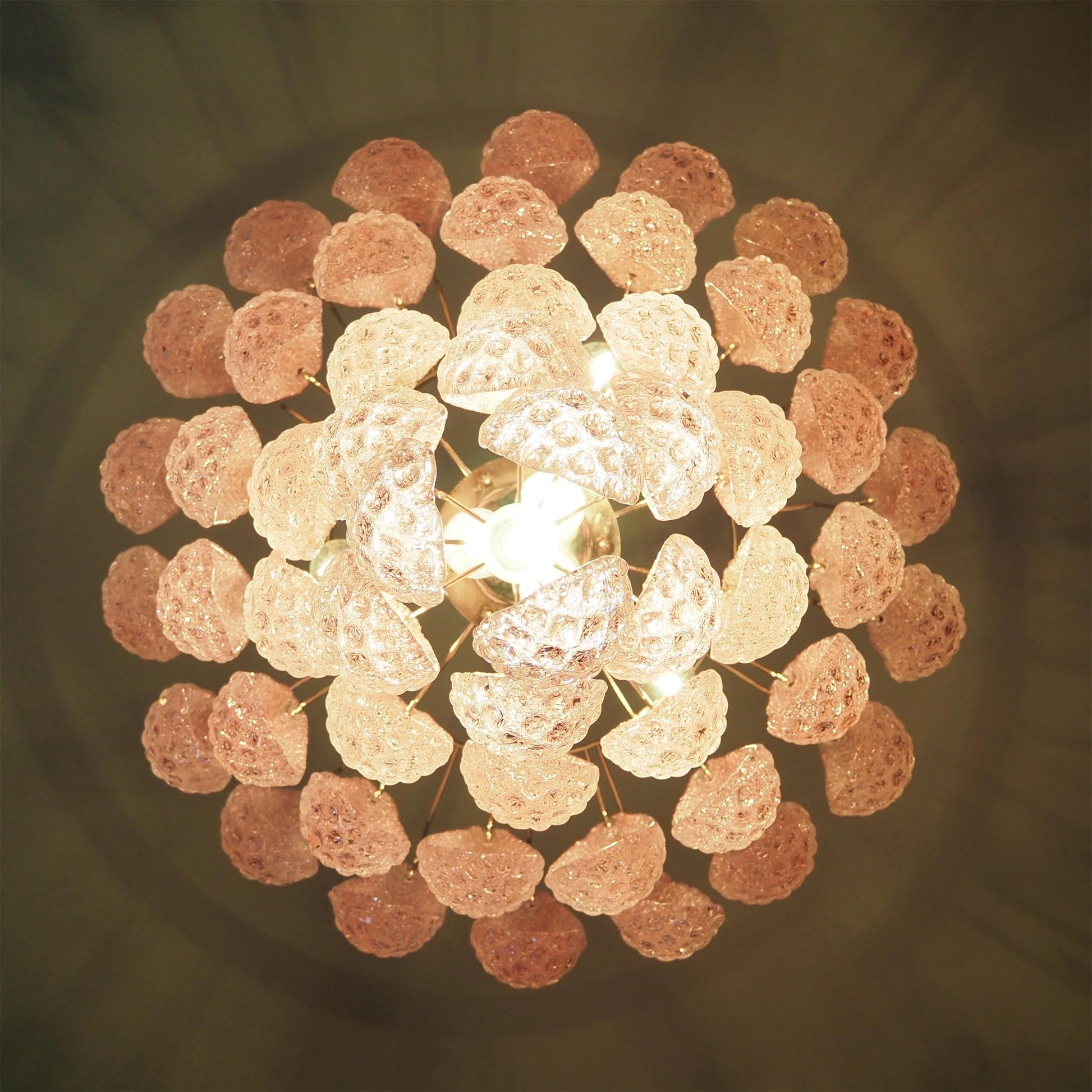 Inset Premium Drop Murano Metal Glass Chandelier - Lamp Copper