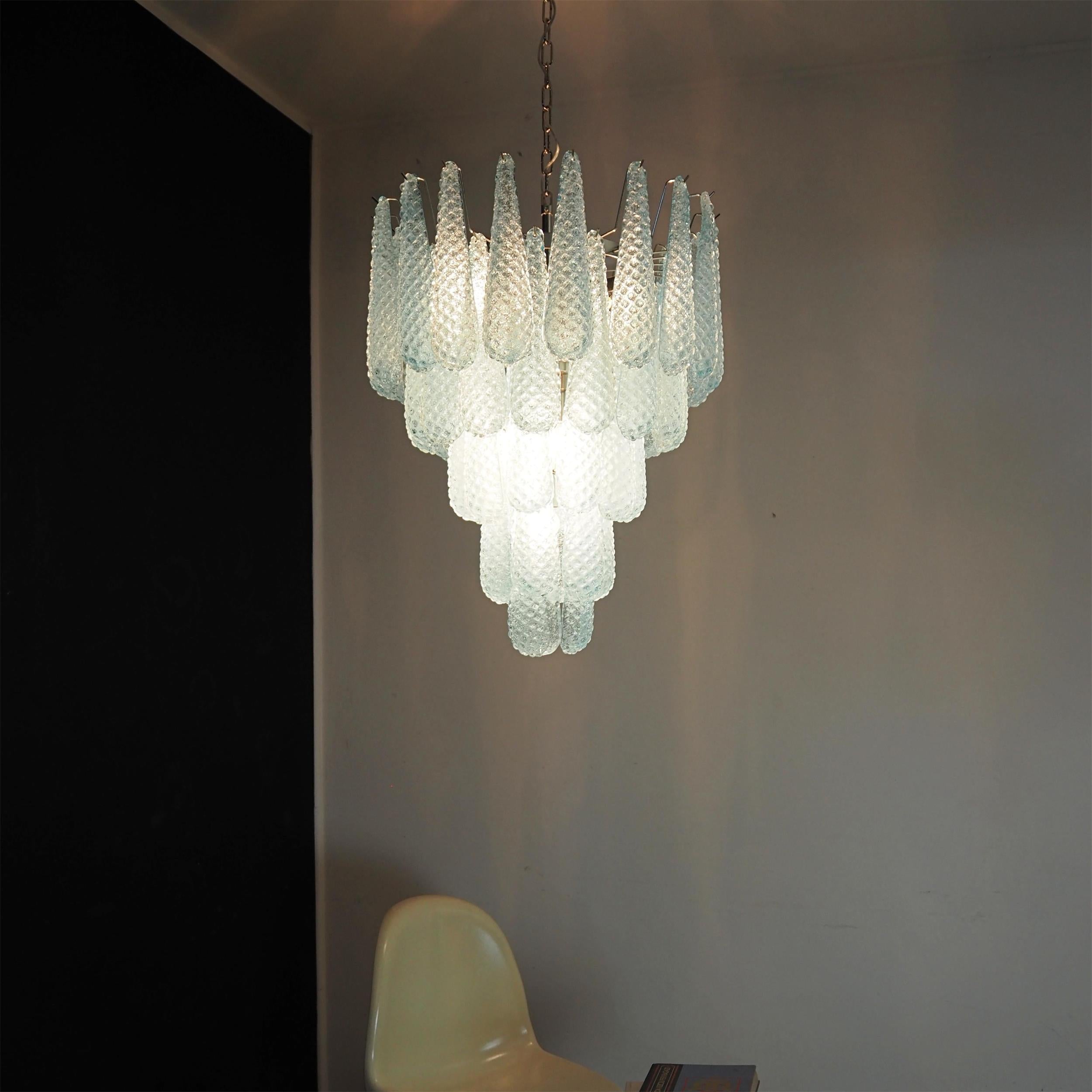 Inset Premium Drop Murano Metal Glass Chandelier - Lamp Copper