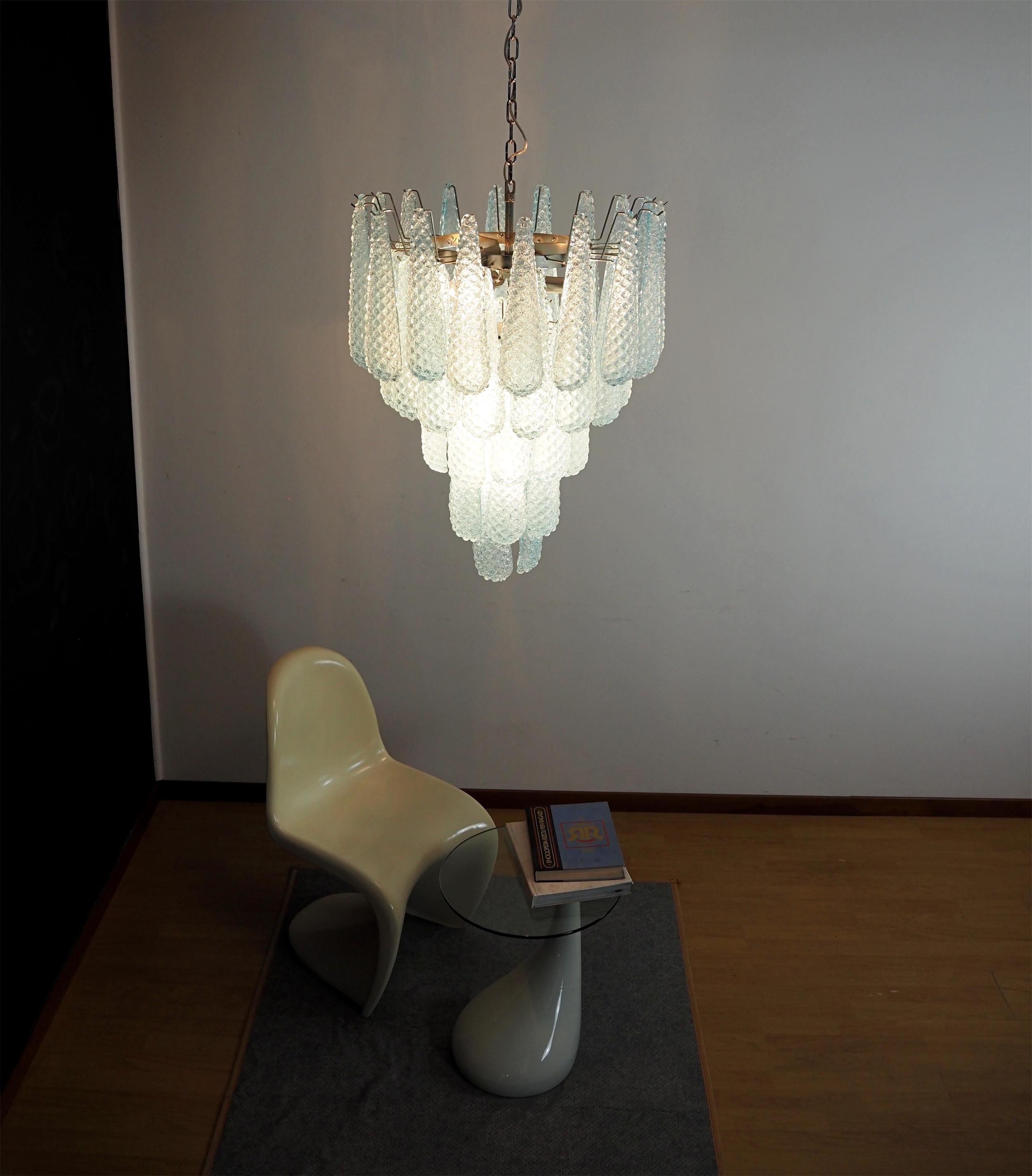 Inset Premium Drop Murano Metal Glass Chandelier - Lamp Copper